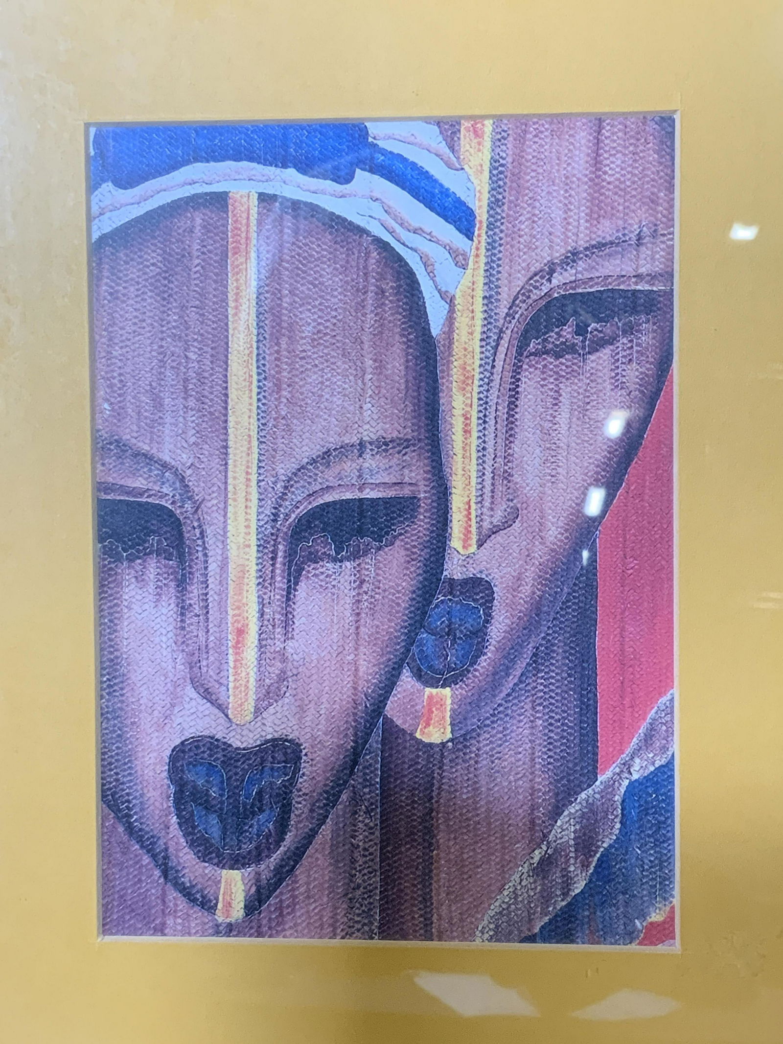 Framed African Masks Lithograph (1 of 5)