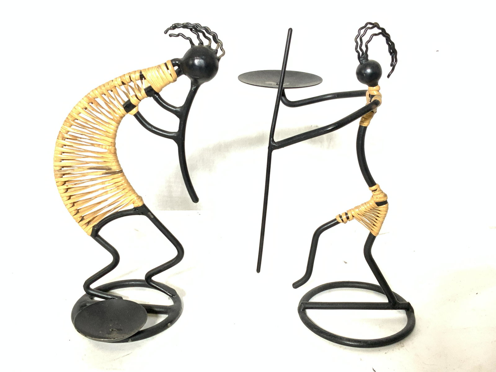 2 Metal & Rattan African Tea Light Holders (1 of 10)