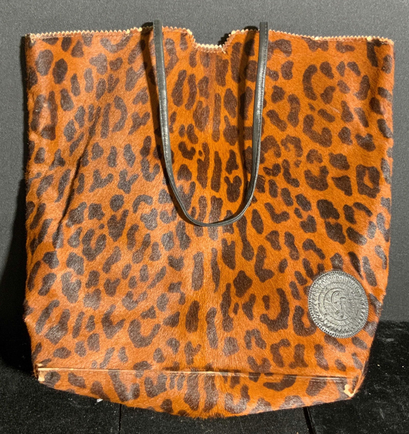 CARLOS FALCHI Vntg Leopard Print Animal Hair Purse (1 of 10)