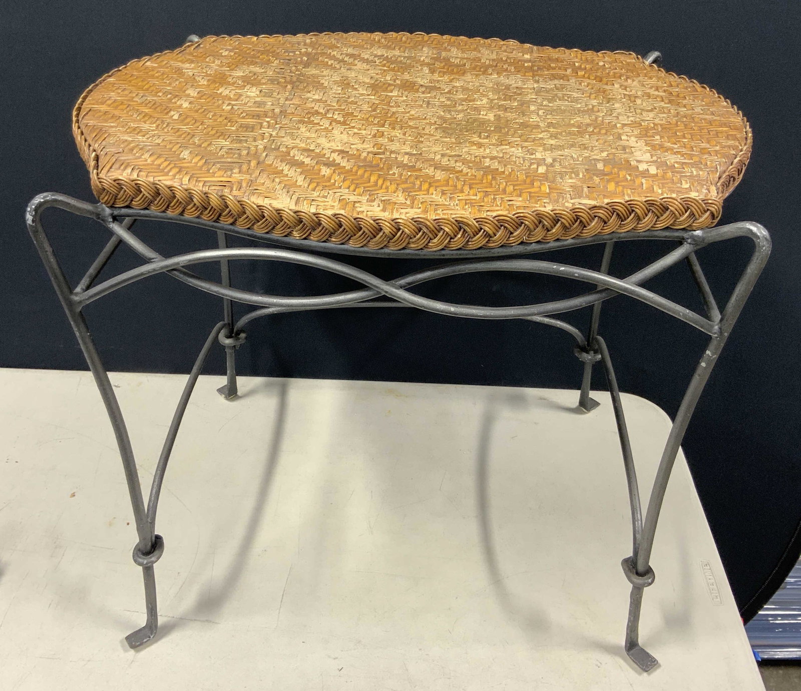 Woven Top Metal Base Side Table (1 of 8)