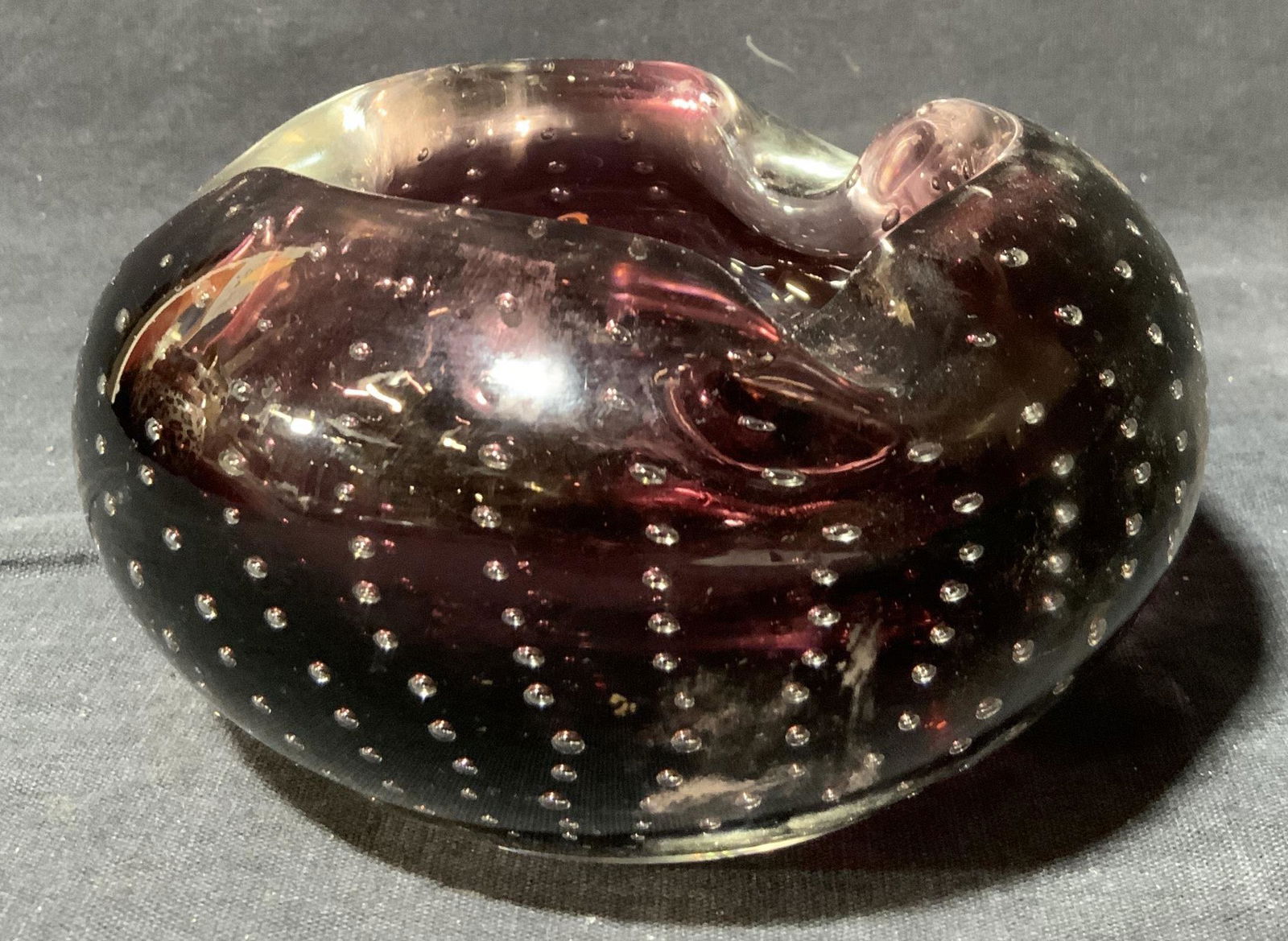 Purple Art Glass Ashtray (1 of 5)