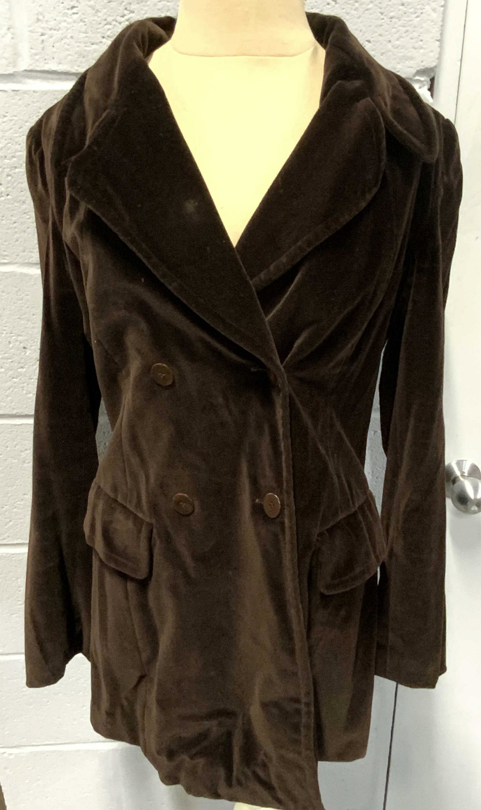 DONNA KARAN Chocolate Brown Velvet Jacket, USA (1 of 11)