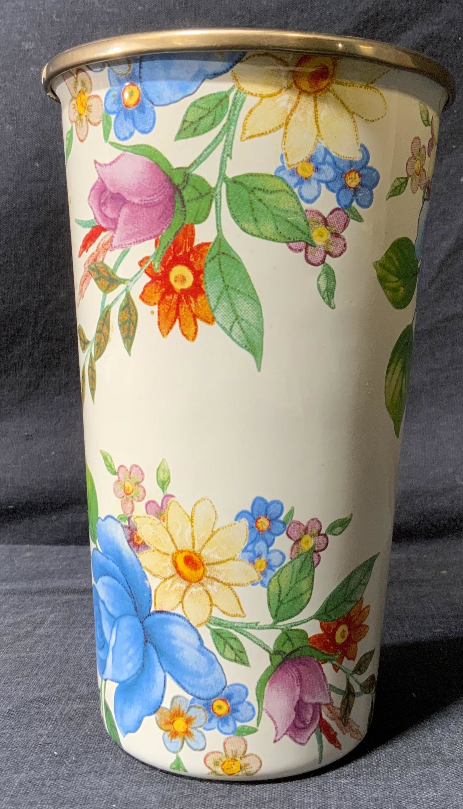 MACKENZIE CHILDS Enameled Cup W Florals (1 of 5)