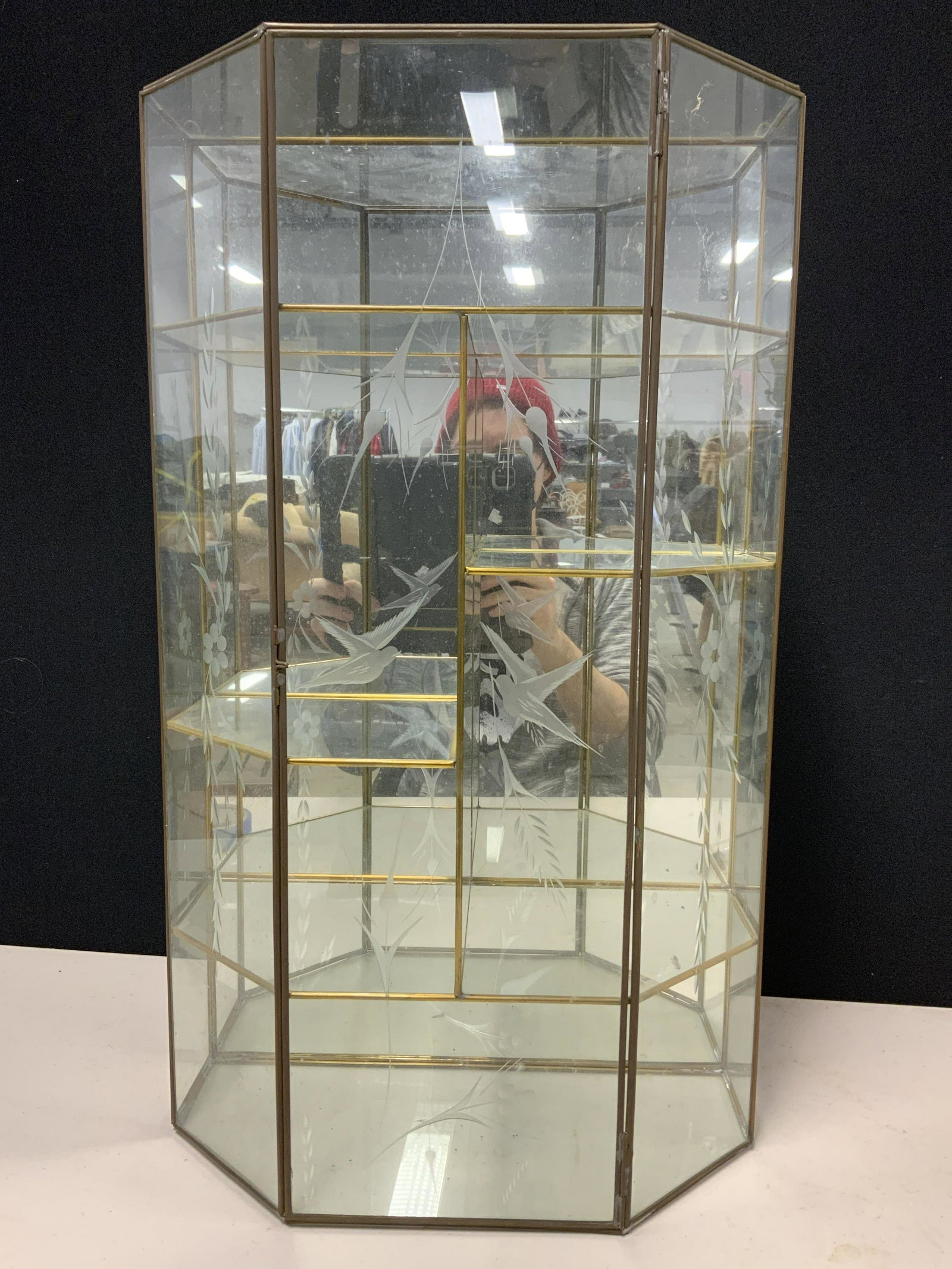 Mirrored Wall Mount Glass Display Case (1 of 6)