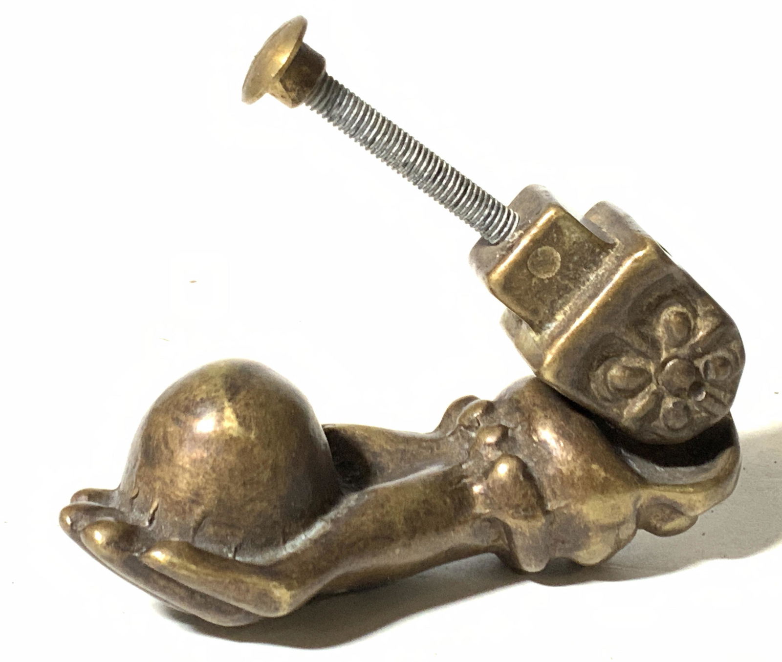 Vintage Brass Hand & Ball Door Knocker (1 of 9)