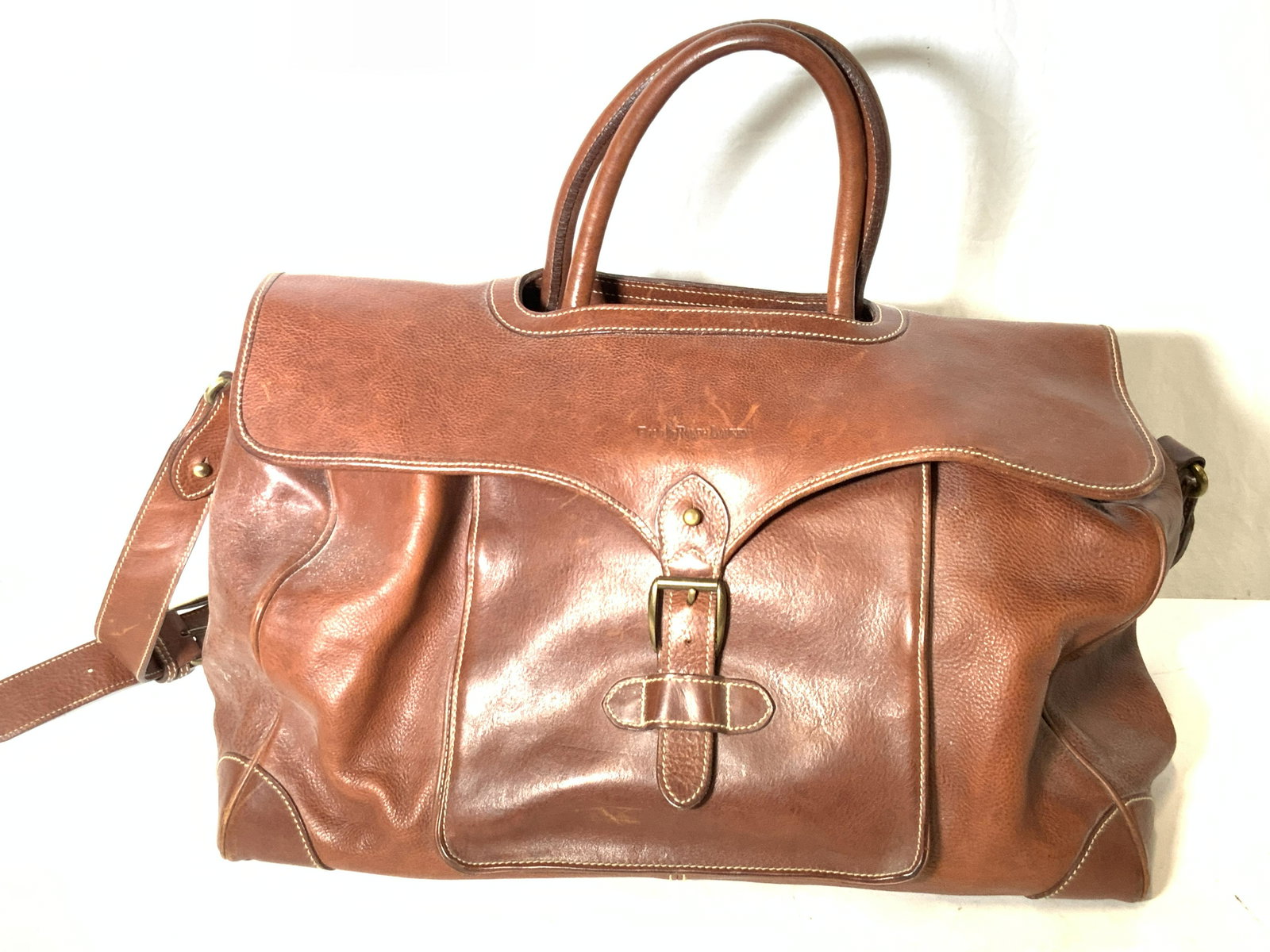 POLO RALPH LAUREN Brown Leather Weekend Bag (1 of 12)