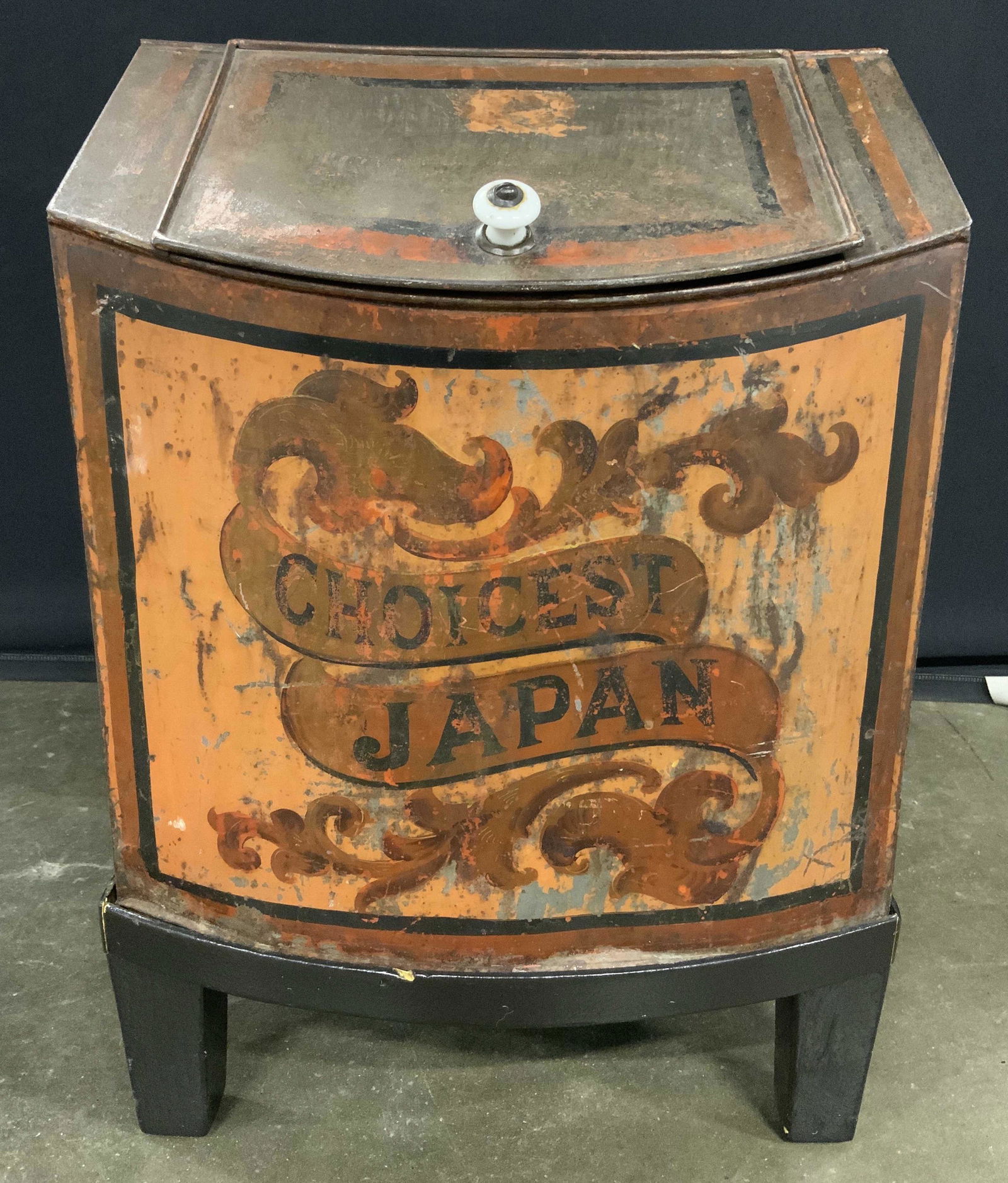 Antique Toleware Painted Coal Scuttle Grain Bin Barnebys