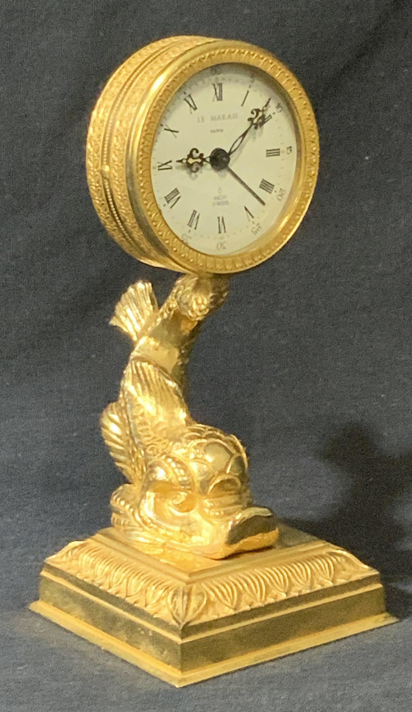 LE MARAIS Brass Koi Fish Alarm Clock, France (1 of 7)