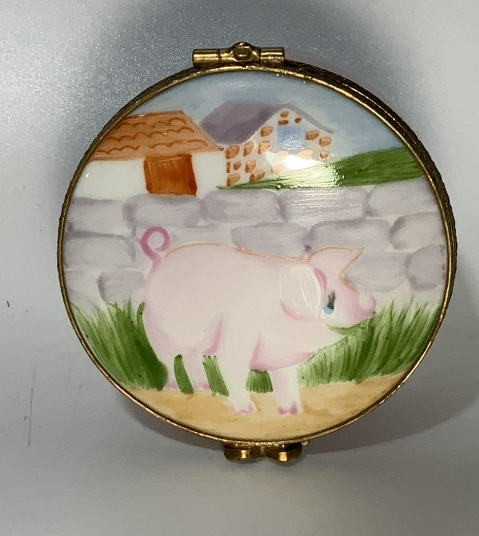 LIMOGES Porcelain Hand Painted Lidded Box, France (1 of 4)