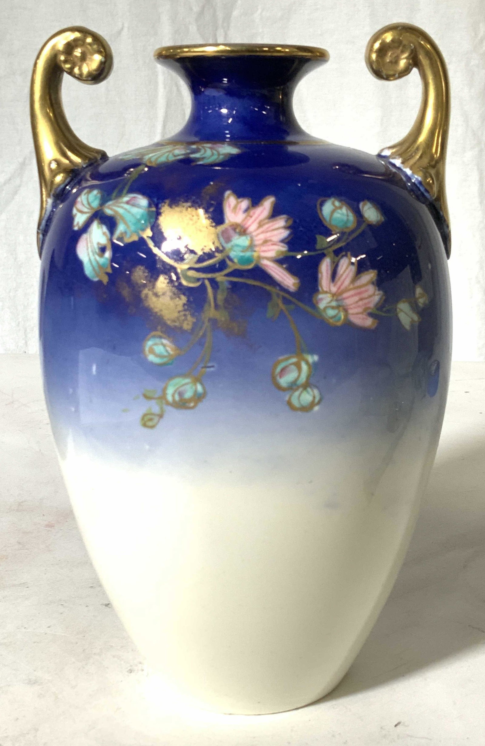 Hand Painted Signed Porcelain Vase with Flower (1 of 9)