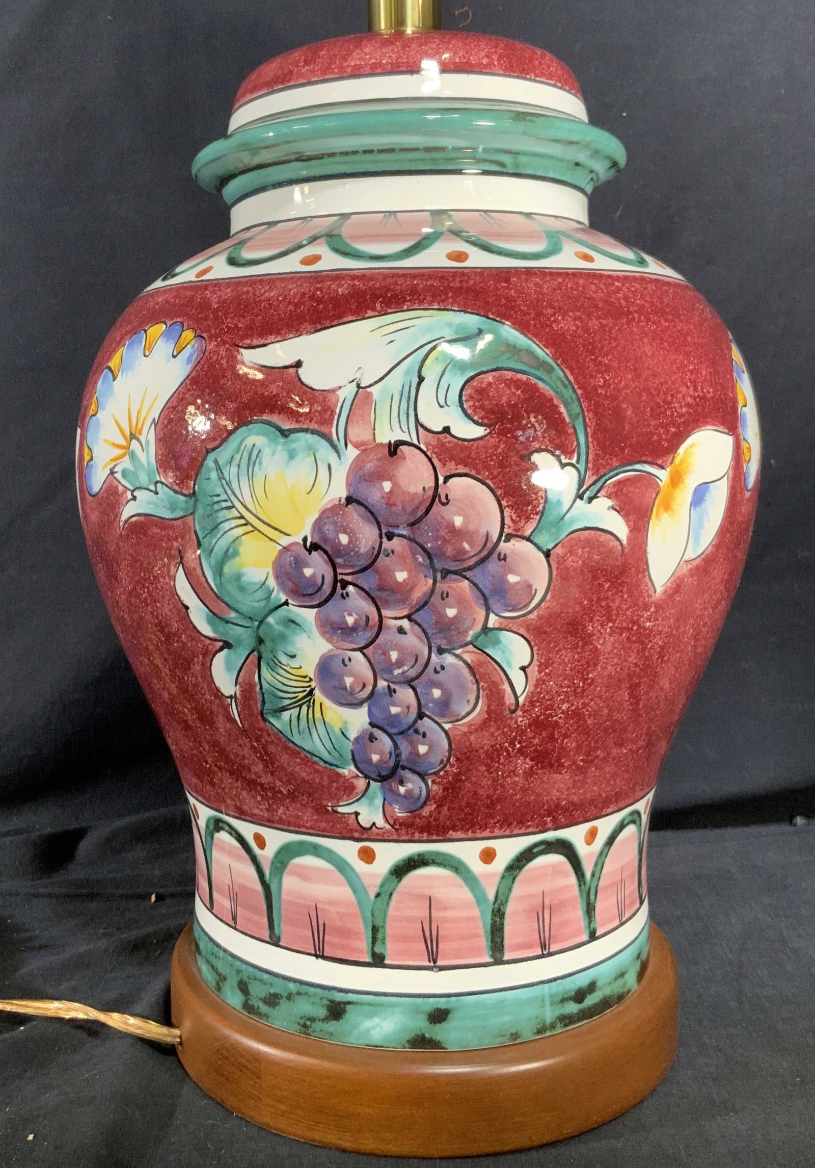 Hand Painted Blue & White Ceramic Lamp, Italy (1 of 9)