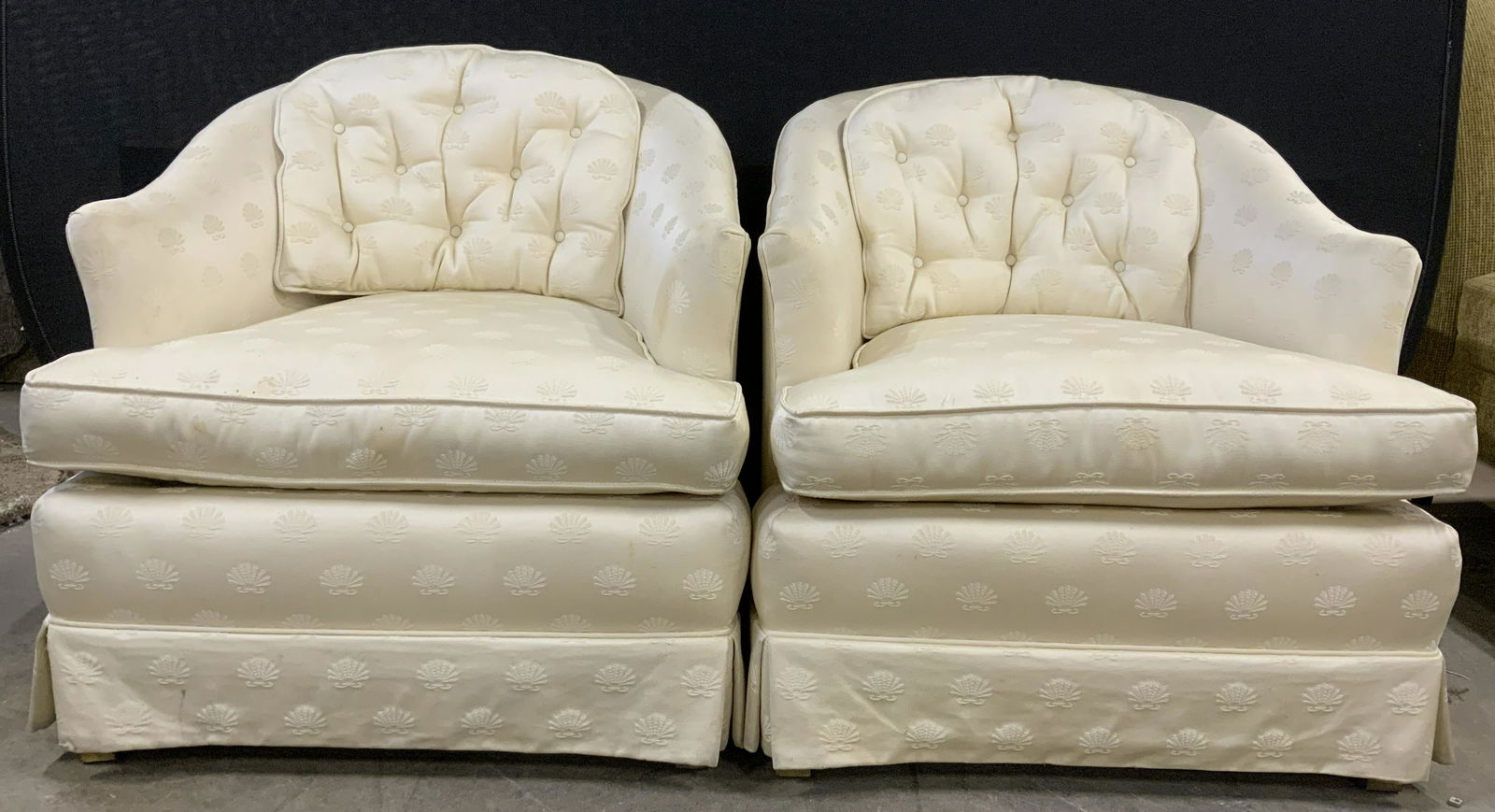 Pair Cream Toned Custom Armchairs (1 of 15)