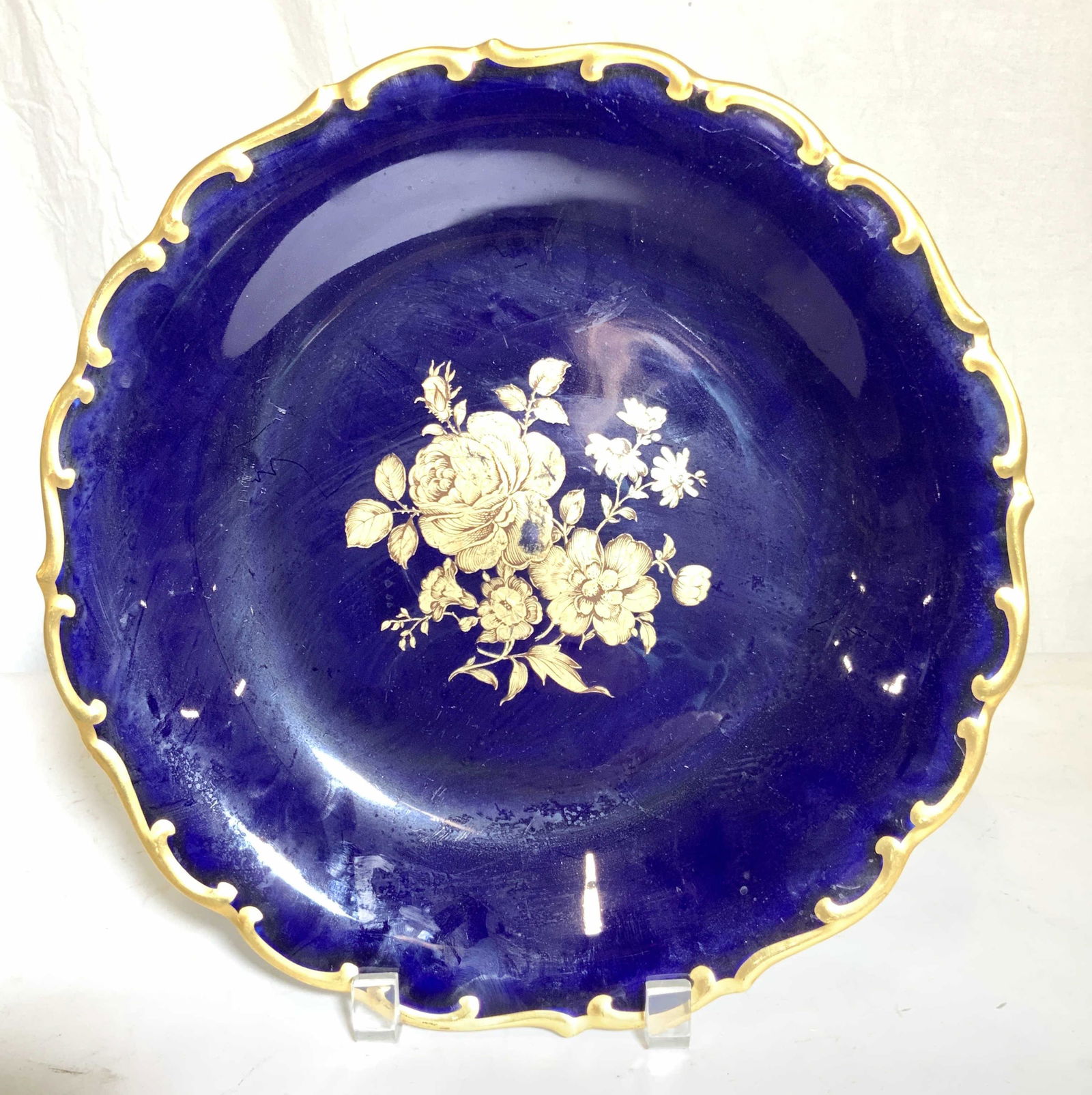 Vintage Cobalt Gold tn Fine China Platter, Germany (1 of 9)