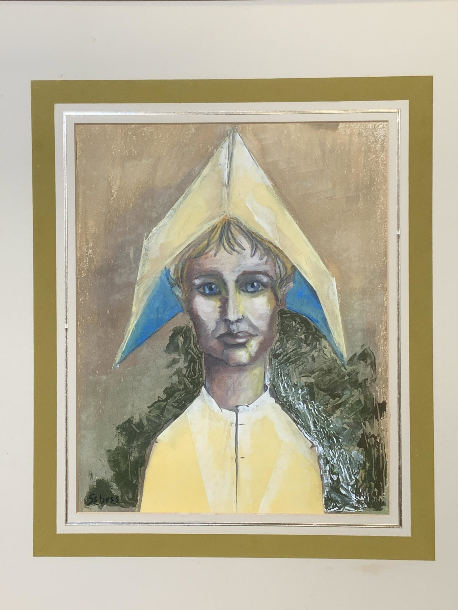 ATTR SEBREE Signed Gouache Portrait (1 of 14)