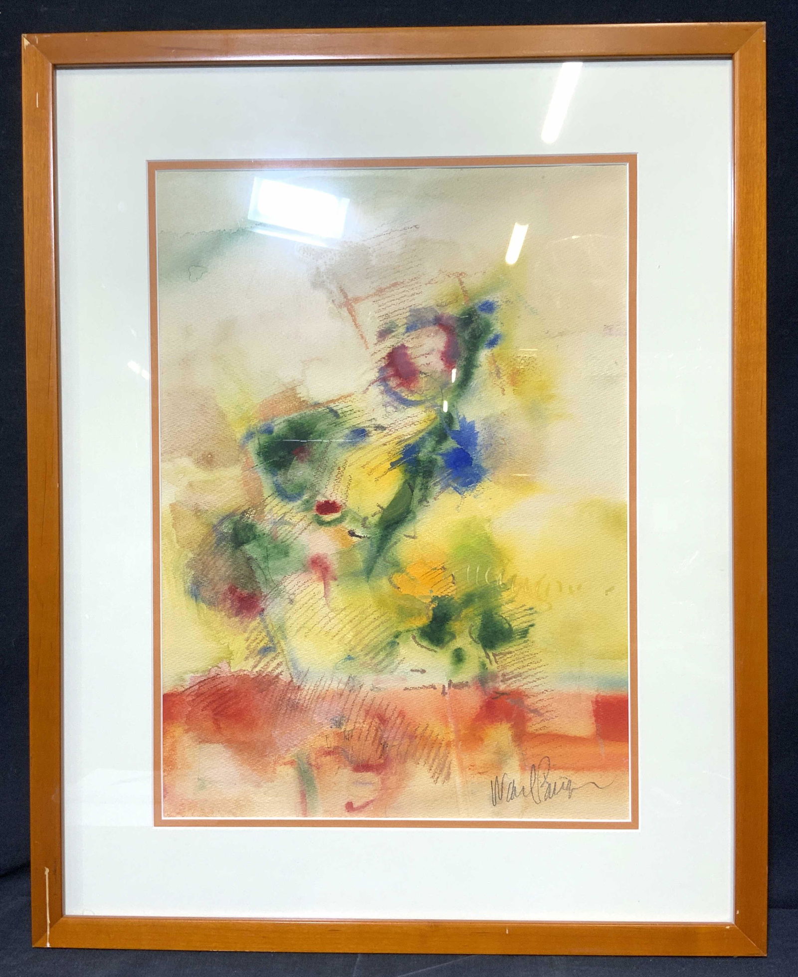 Signed Modern Watercolor Abstract Painting (1 of 14)