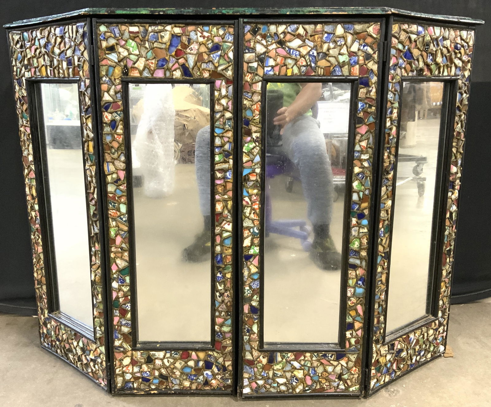 Vintage Mosaic Entryway Table W Mirrored Panels (1 of 10)