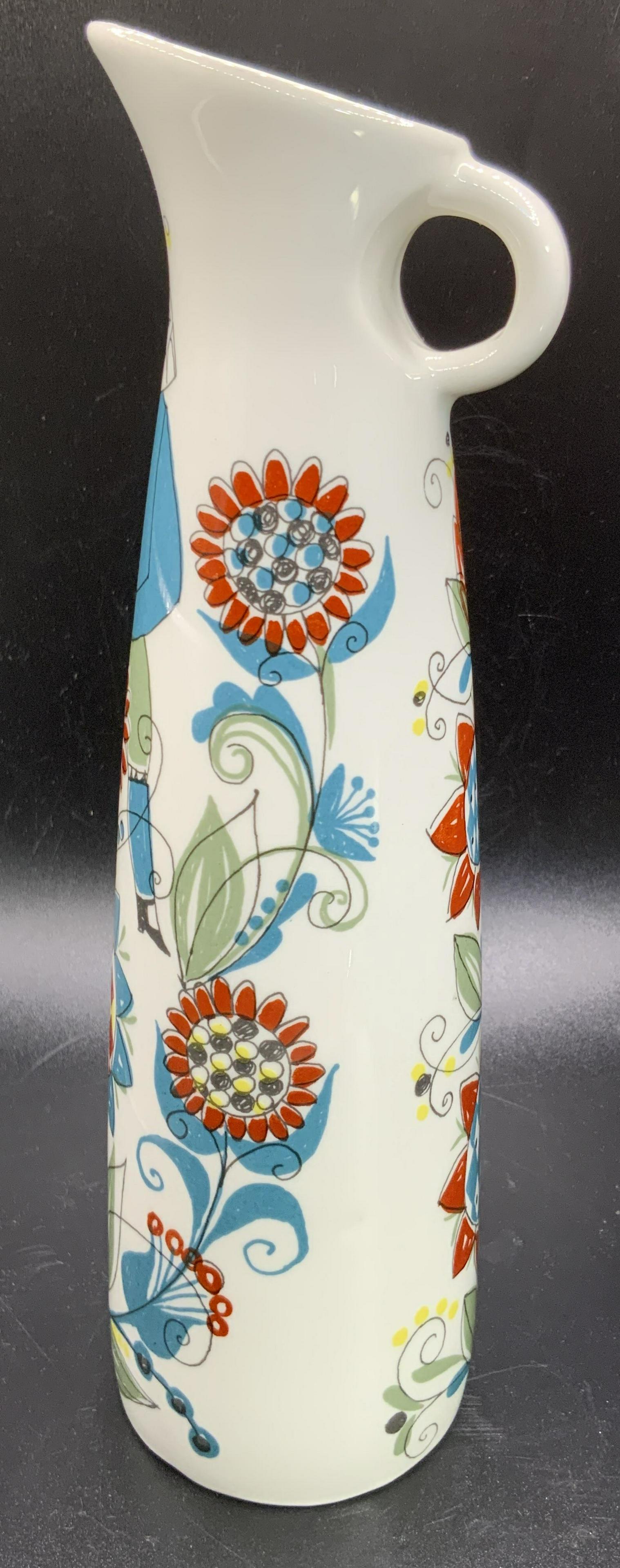 SAGA Signed Hand Painted Ceramic Pitcher, Norway (1 of 10)