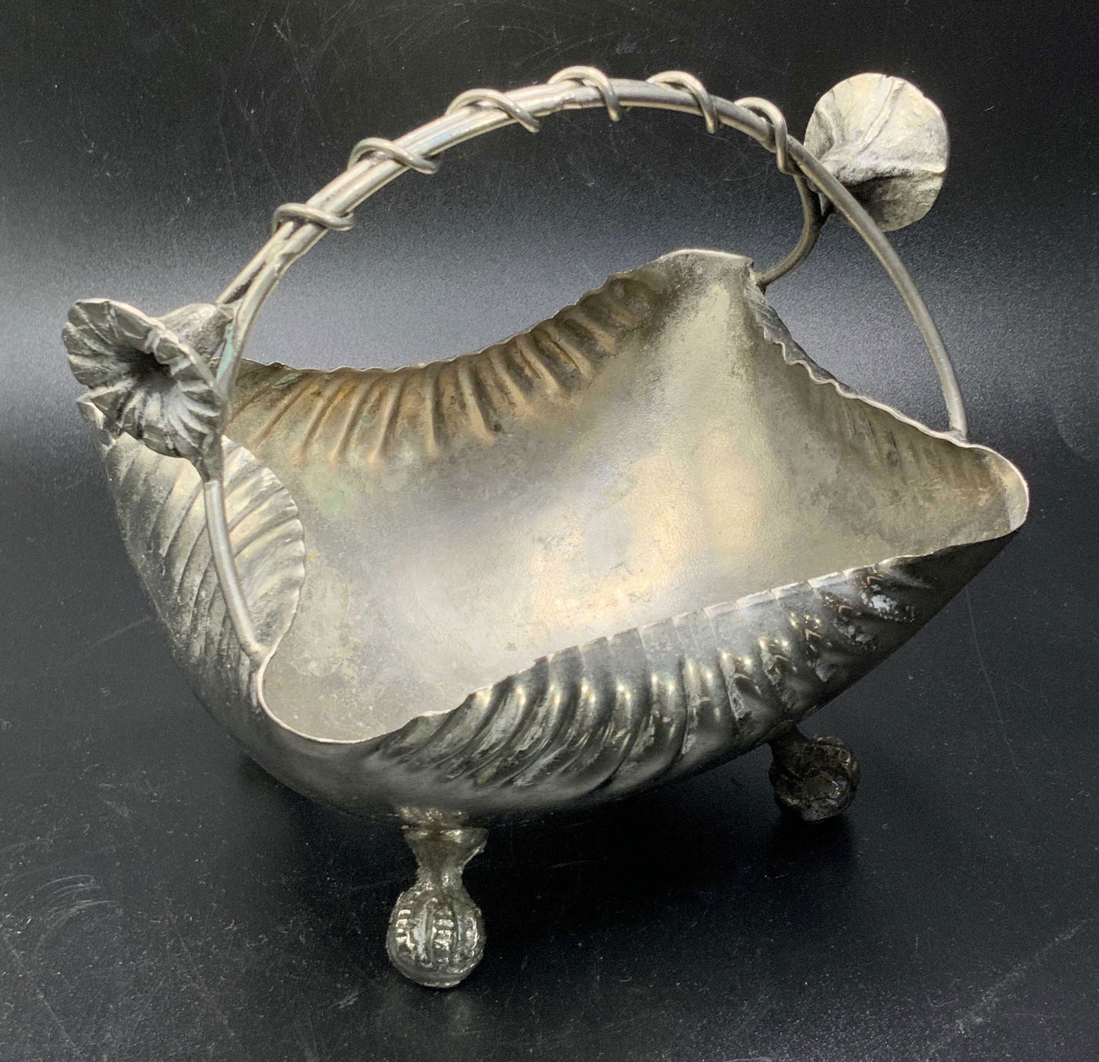 Vintage Victorian Style Silver Tn Trinket Basket (1 of 12)
