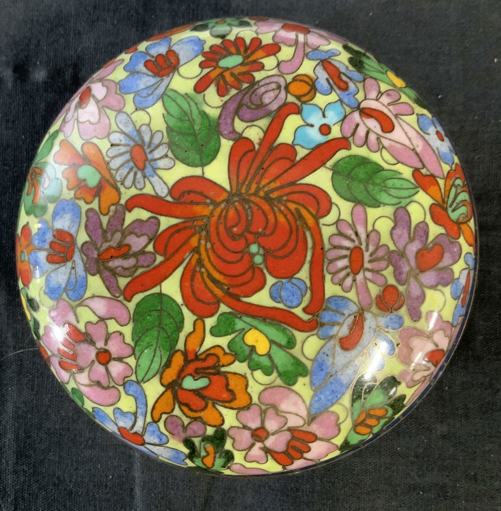 CLOISONNE Round Lidded Trinket Box (1 of 7)