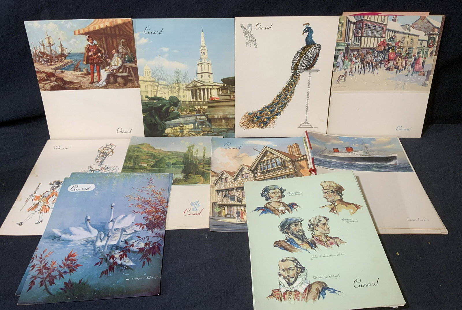 1950s CUNARD Lux. Cruise Luncheon & Dinner Menus (1 of 8)