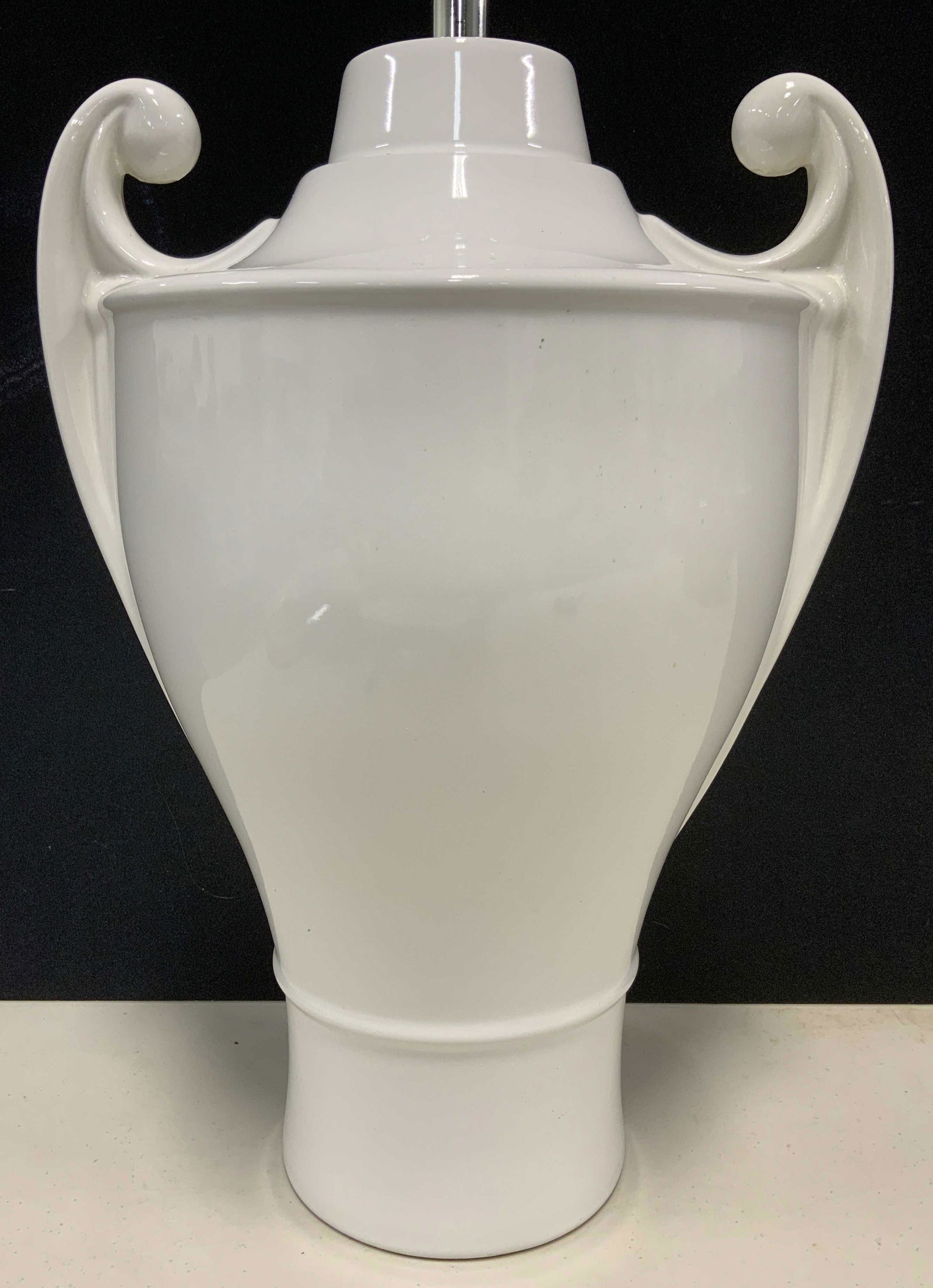 Ceramic White Urn Tabletop Lamp (1 of 6)
