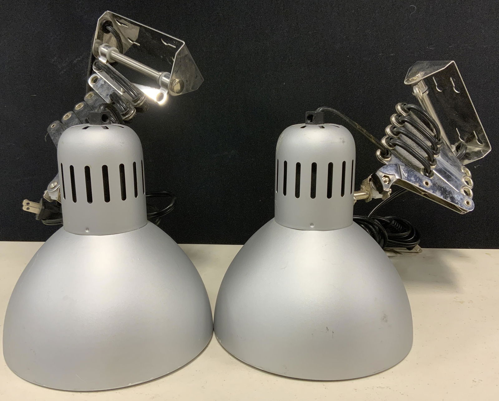 Pair Silver Metal Accordion Style Wall Sconces (1 of 5)