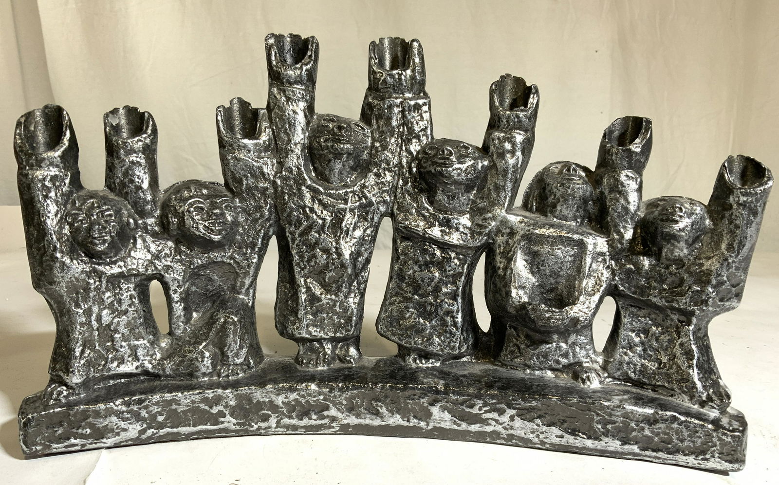 Vintage Pewter Menorah W Human Figures (1 of 7)