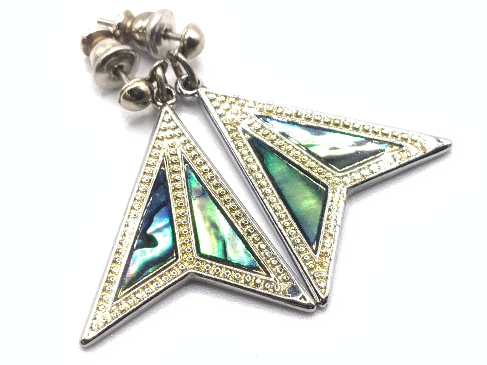 Abalone Triangular Pendant Earrings (1 of 4)