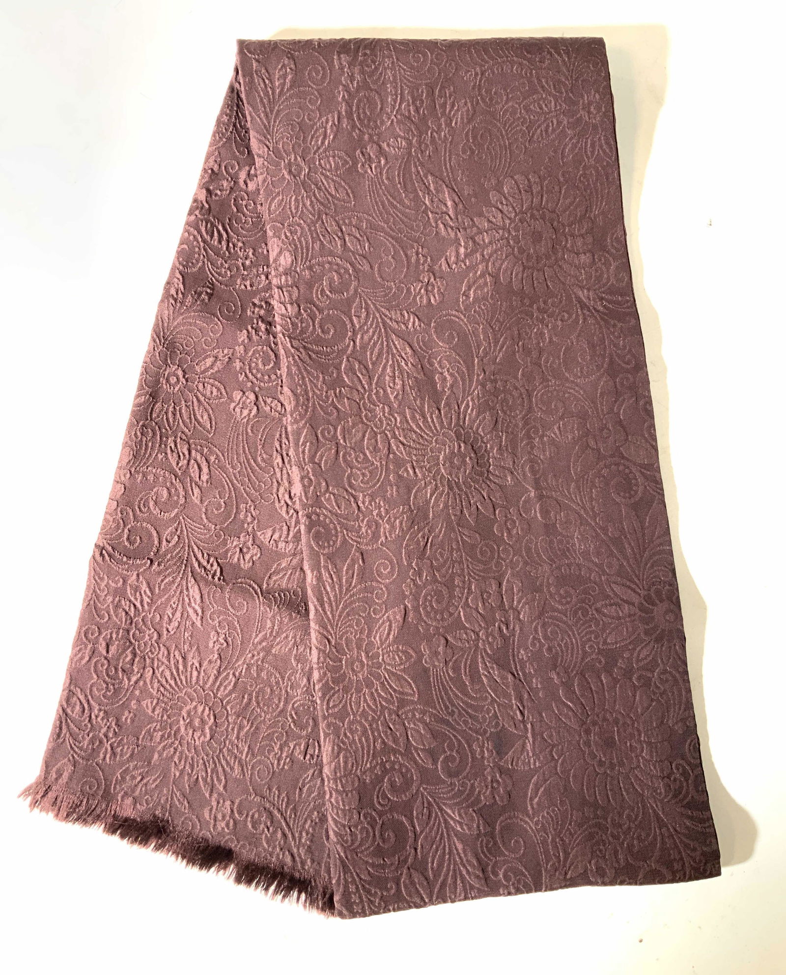 HUGO BOSS Silk Maroon Floral Scarf (1 of 10)