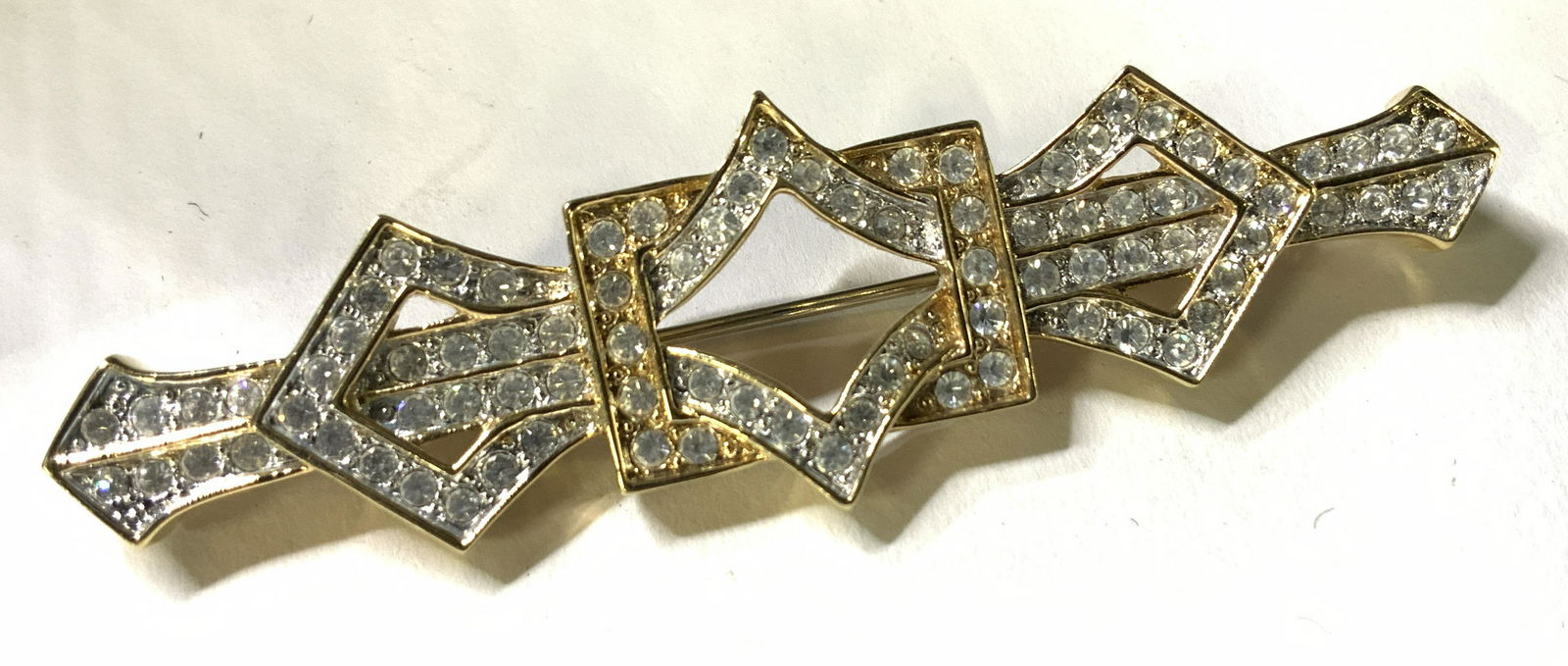 Art Deco Clear Crystal Brooch (1 of 5)