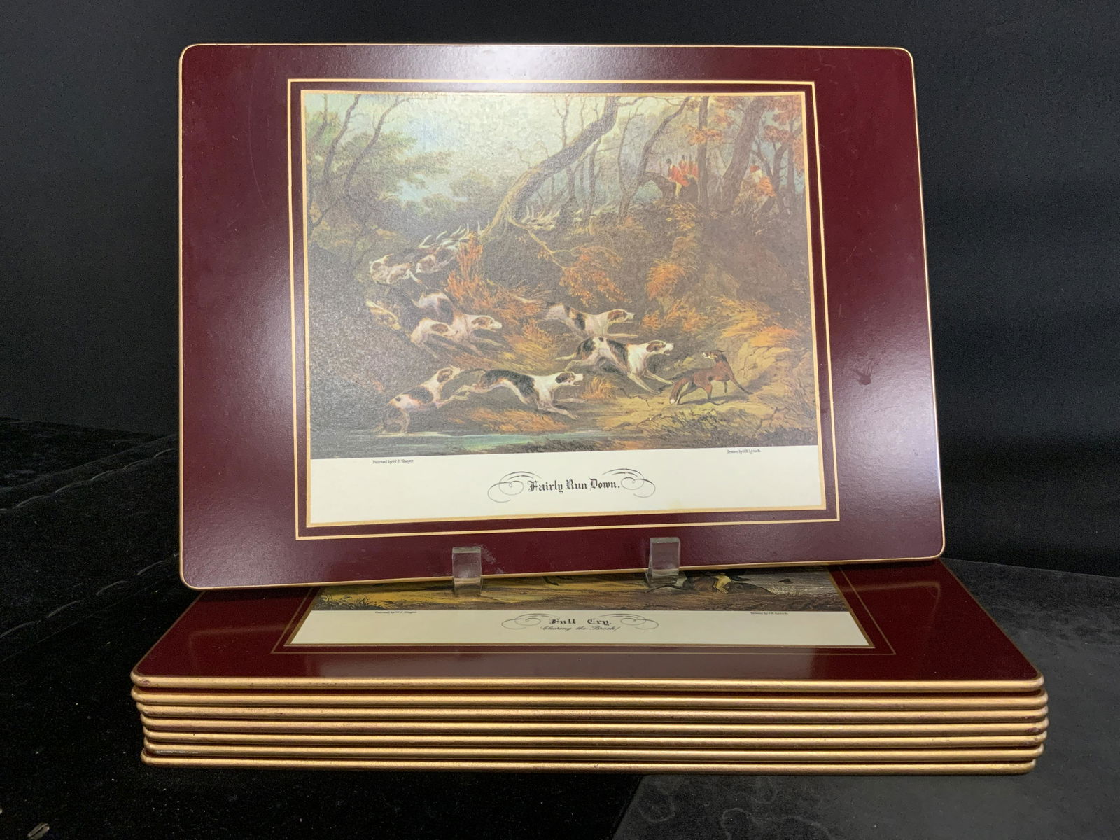 Lot 8 LADY CLARE Fox Hunt Placemats, England (1 of 5)