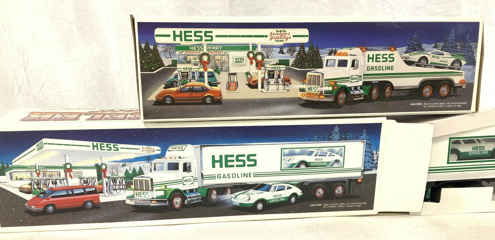 Lot 2 HESS Green & Wht Trucks in Org Boxes (1 of 6)