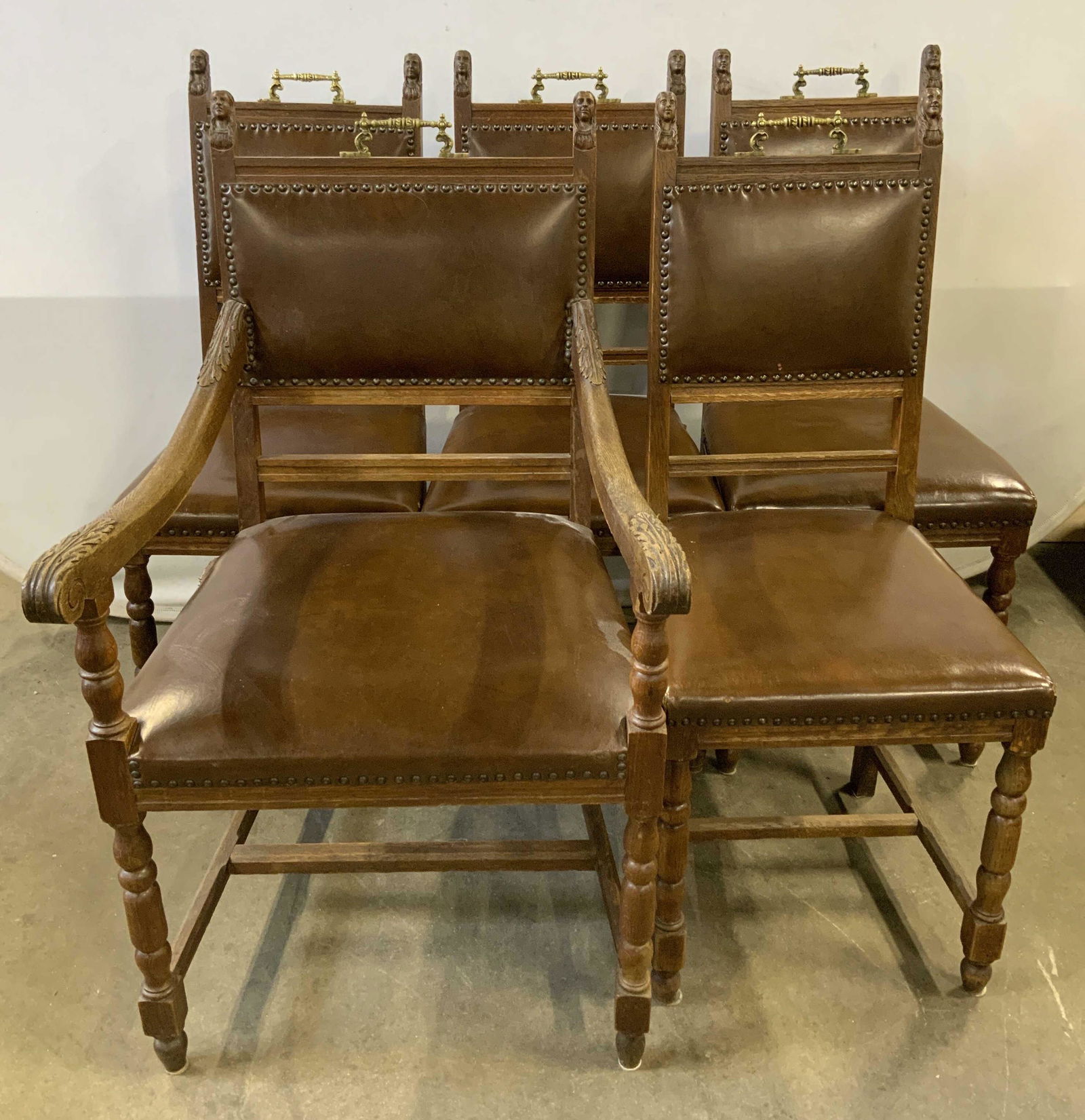 Group Lot 5 Antique Dining Room Chairs (1 of 14)