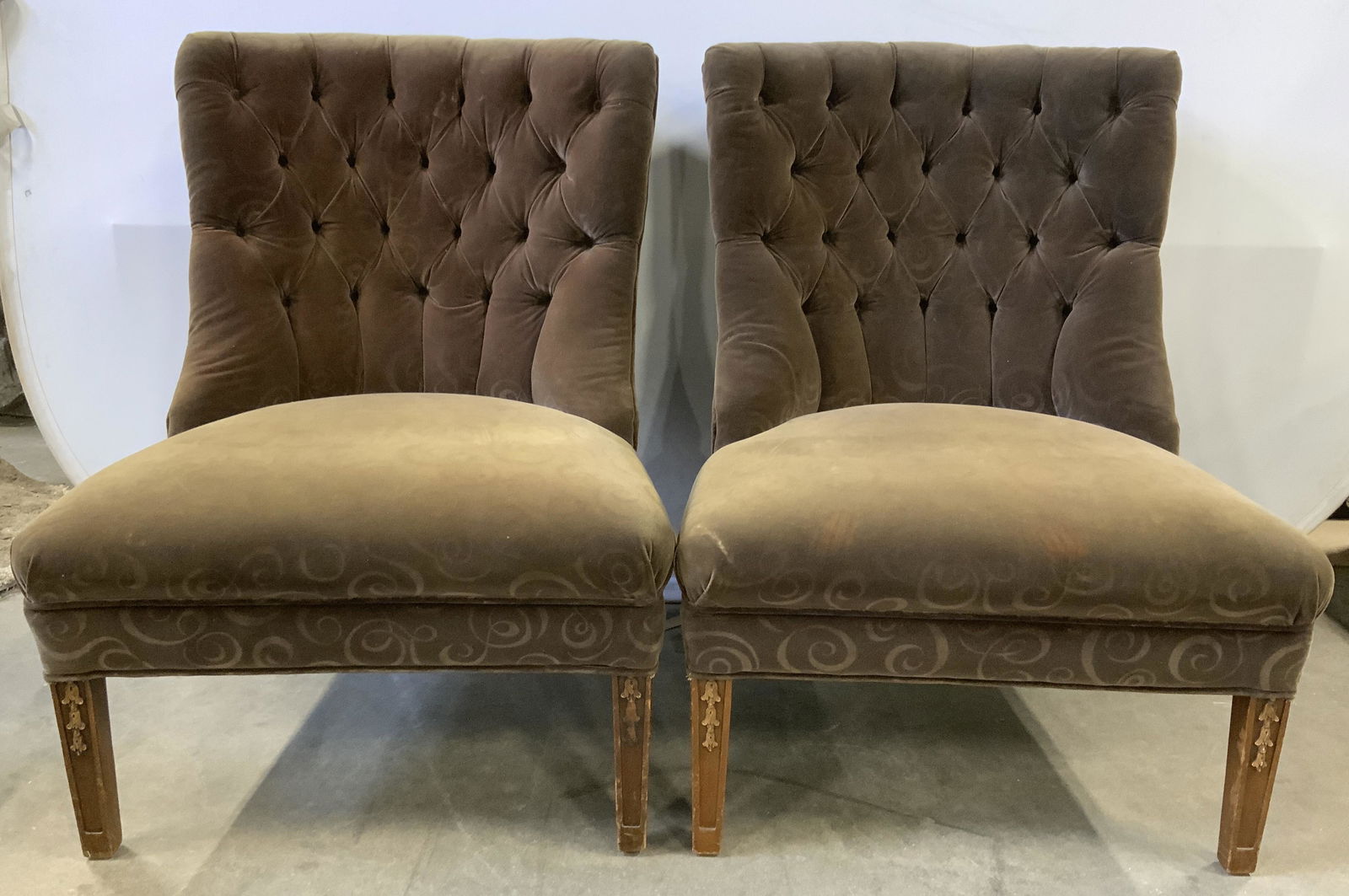 Pair Vintage Tufted Side Chairs (1 of 10)