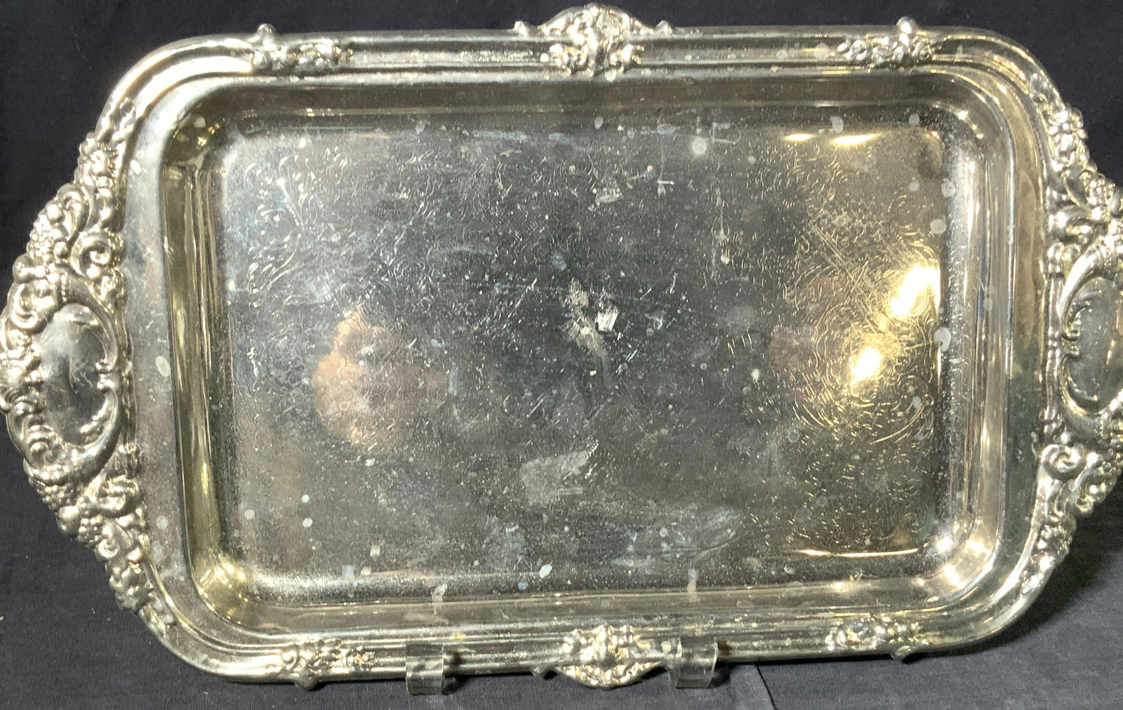 Repousse Plated Metal Serving Tray (1 of 6)