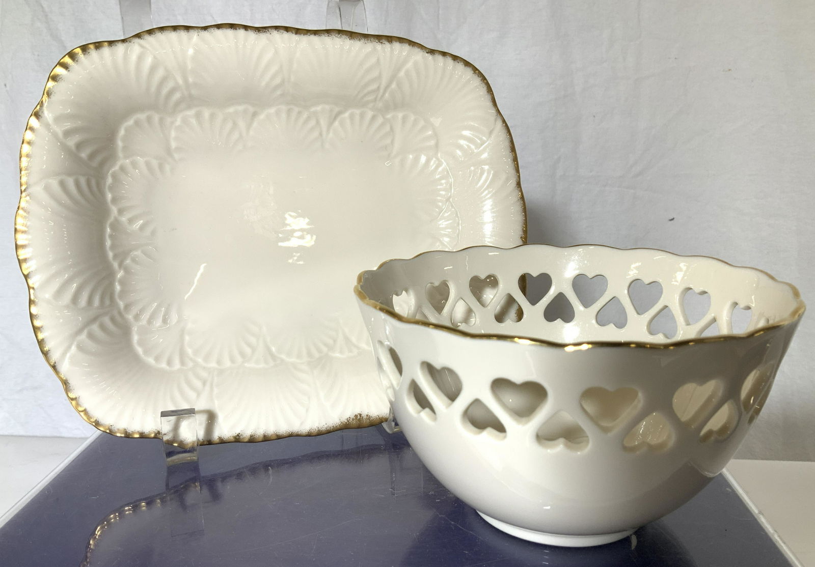 Lot 2 Lenox Gilt Rim Bowl and Plate, USA (1 of 6)