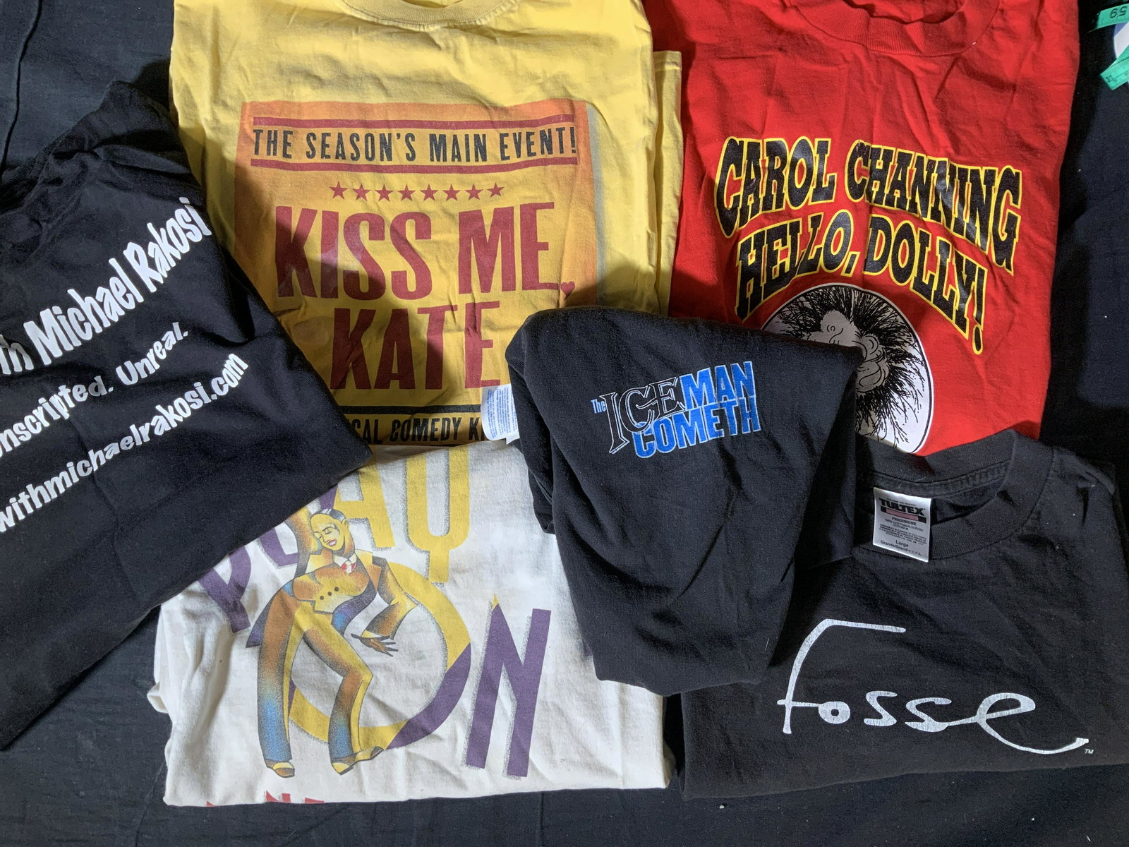 Lot 6 Broadway Cotton Tee Shirts , Vtg XL (1 of 5)