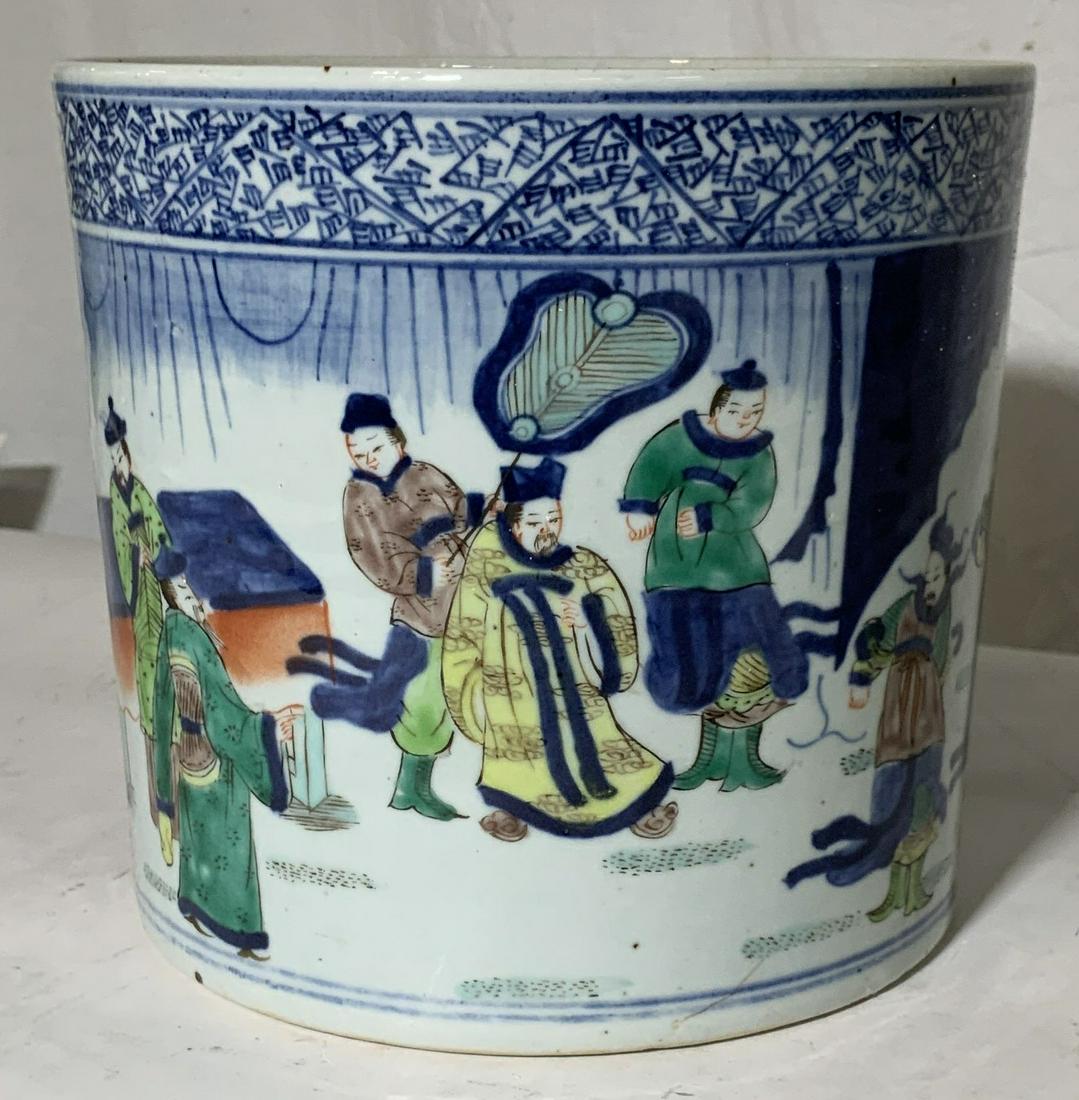 Asian Chinoiserie Stoneware Planter (1 of 7)