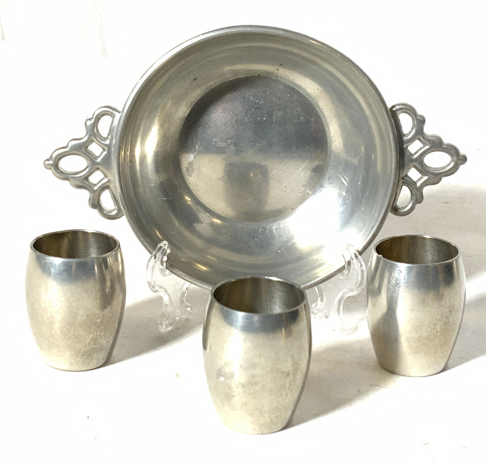 Royal Daalderop Pewter Trinket Dish & Cups Holland (1 of 8)