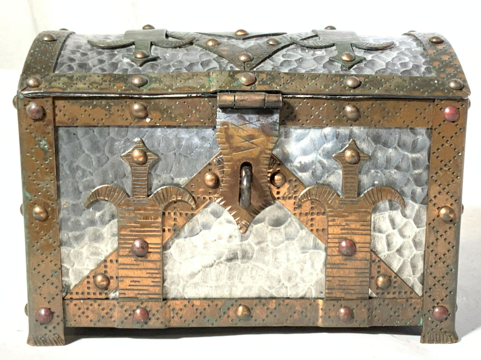 White Metal & Copper Trinket Box (1 of 10)