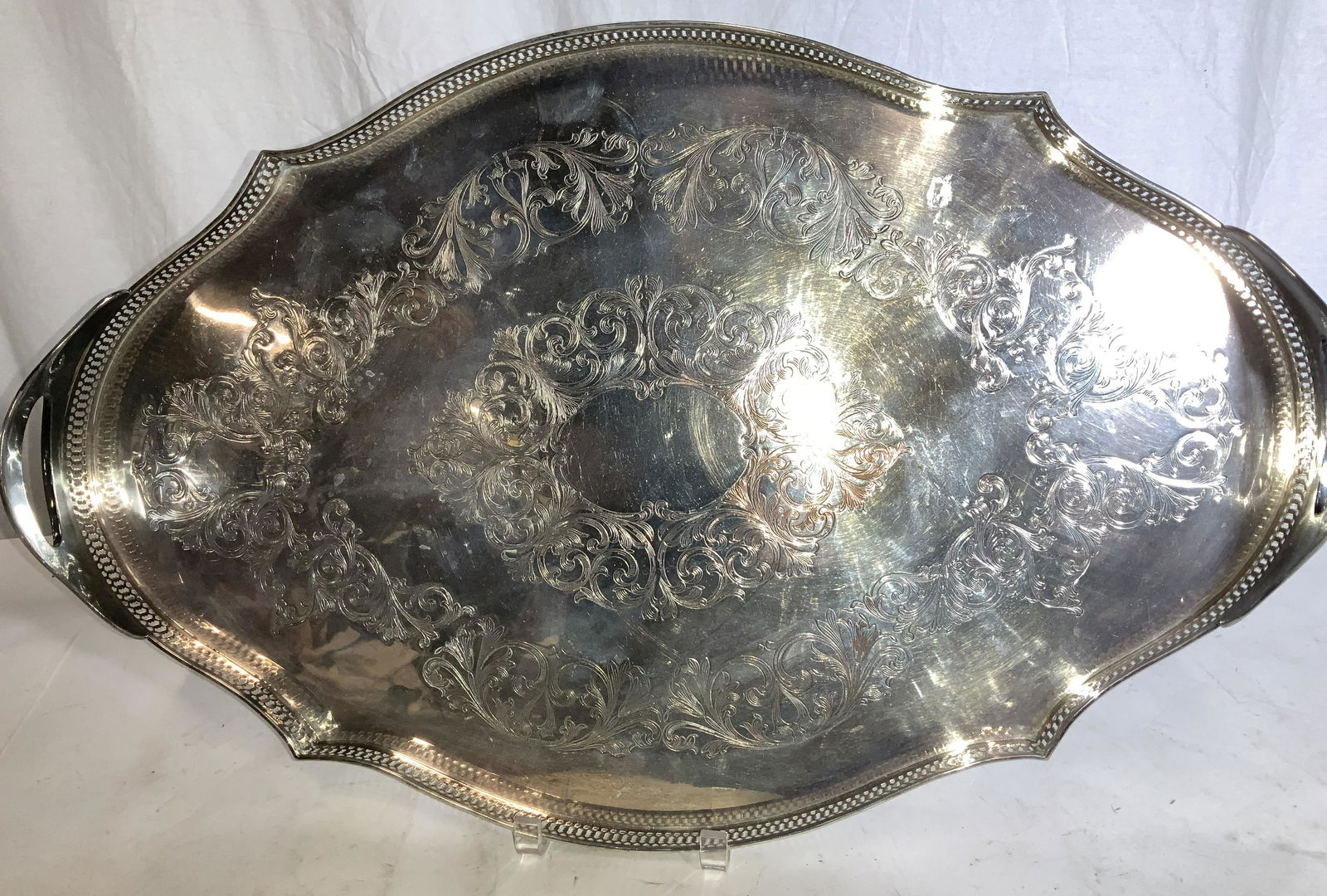 Silver Plate Nouveau Gallery Serving Tray (1 of 7)