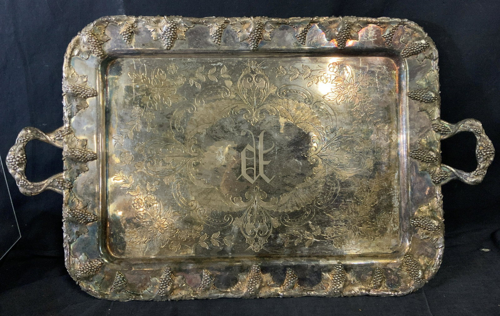 Vintage Silver Plated Art Nouveau Serving Tray (1 of 9)