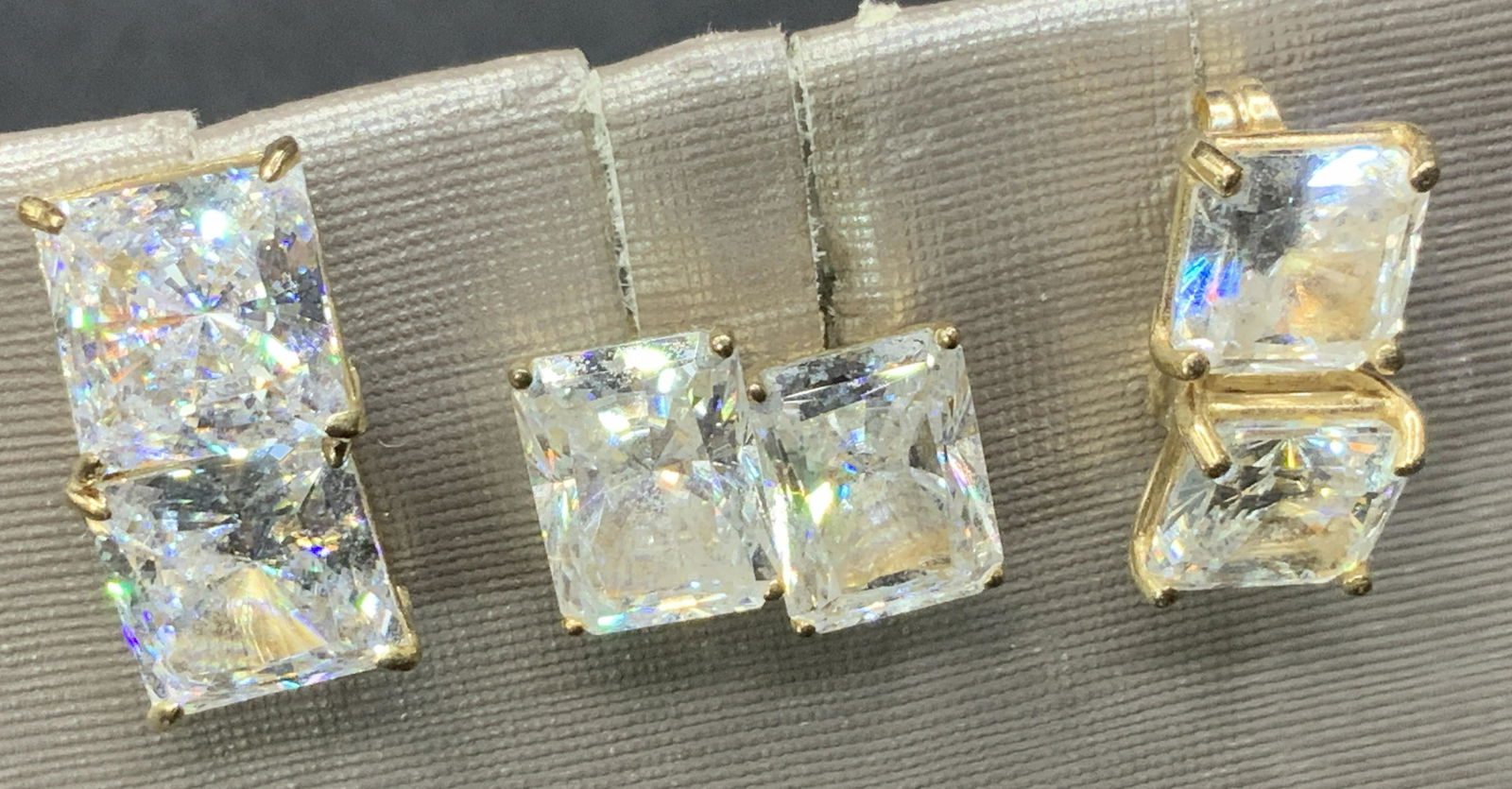 14 K Gold & GF Crystal stud earrings, 3 (1 of 4)