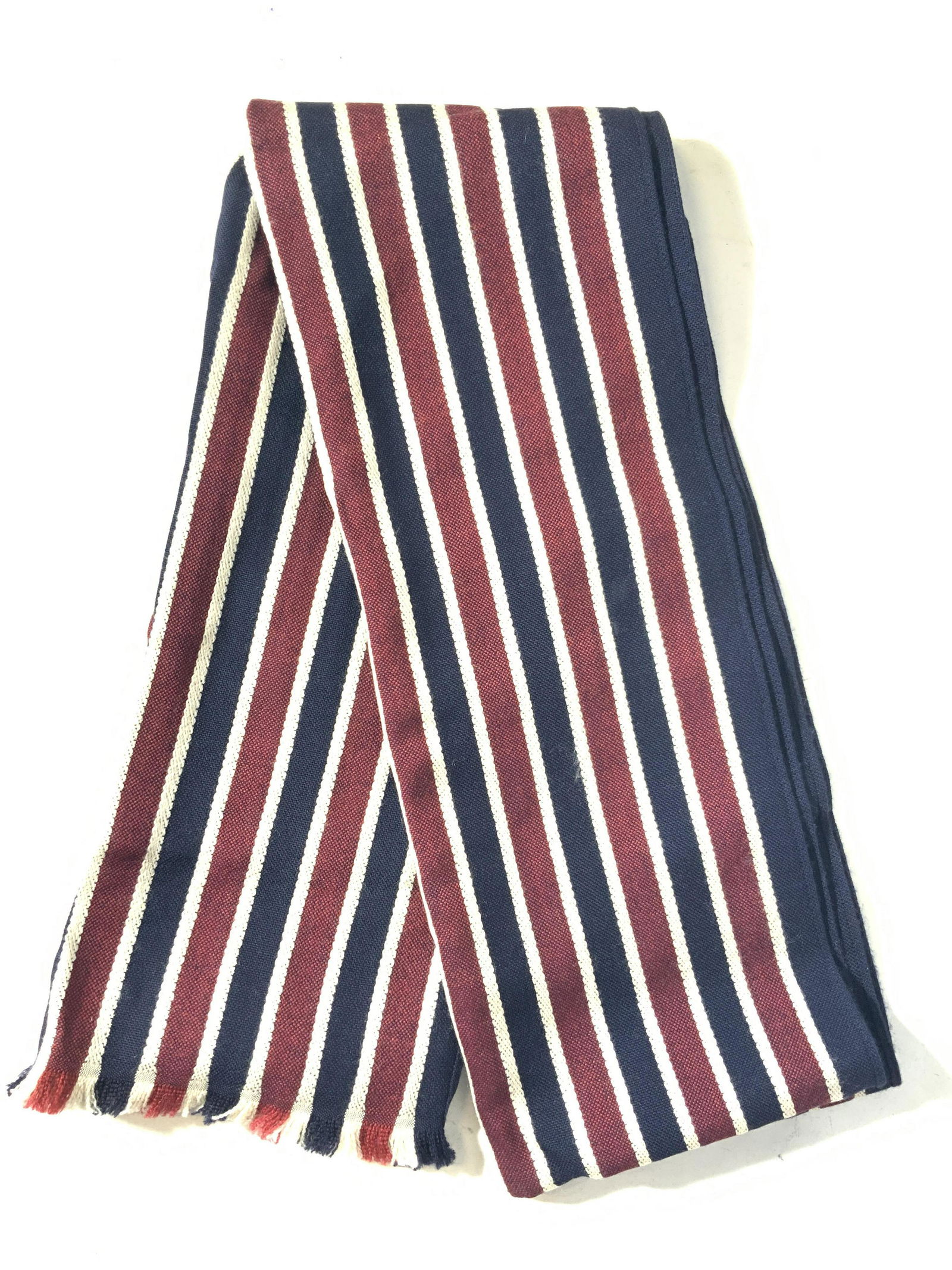 MORESCHI Red, Navy Blue, & White  Wool Scarf (1 of 7)