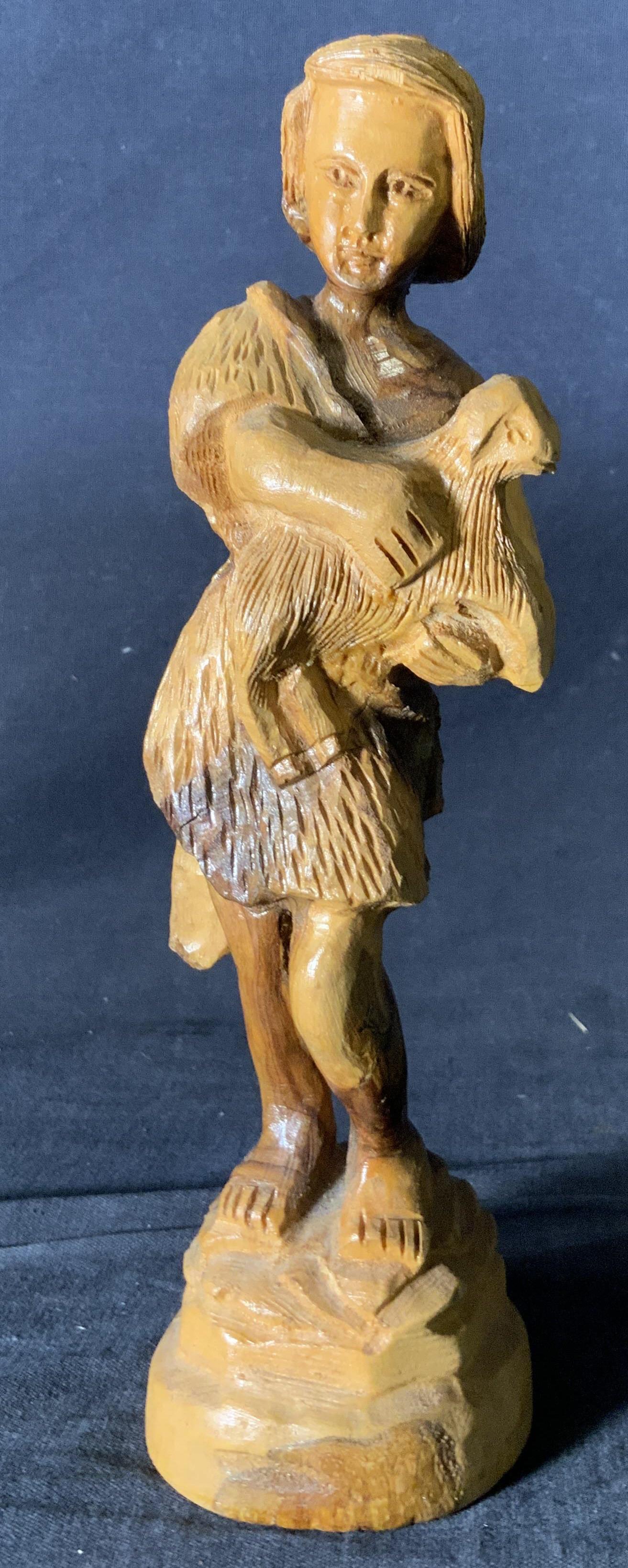 Hand Carved Wood Shepard Boy (1 of 7)