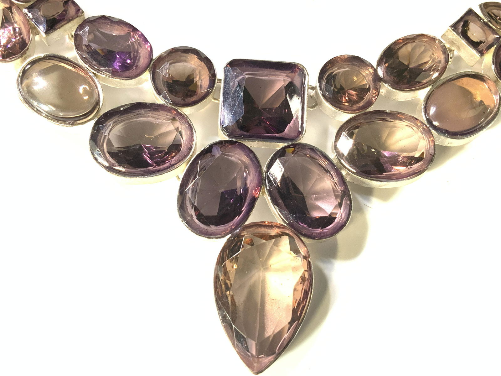 Rhinestone Bib Necklace w Toggle Clasp (1 of 4)