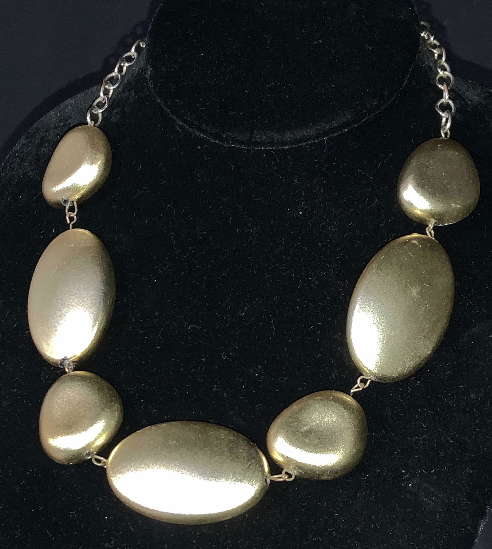 Brushed Gold Tone Statement Bead Necklace (1 of 3)