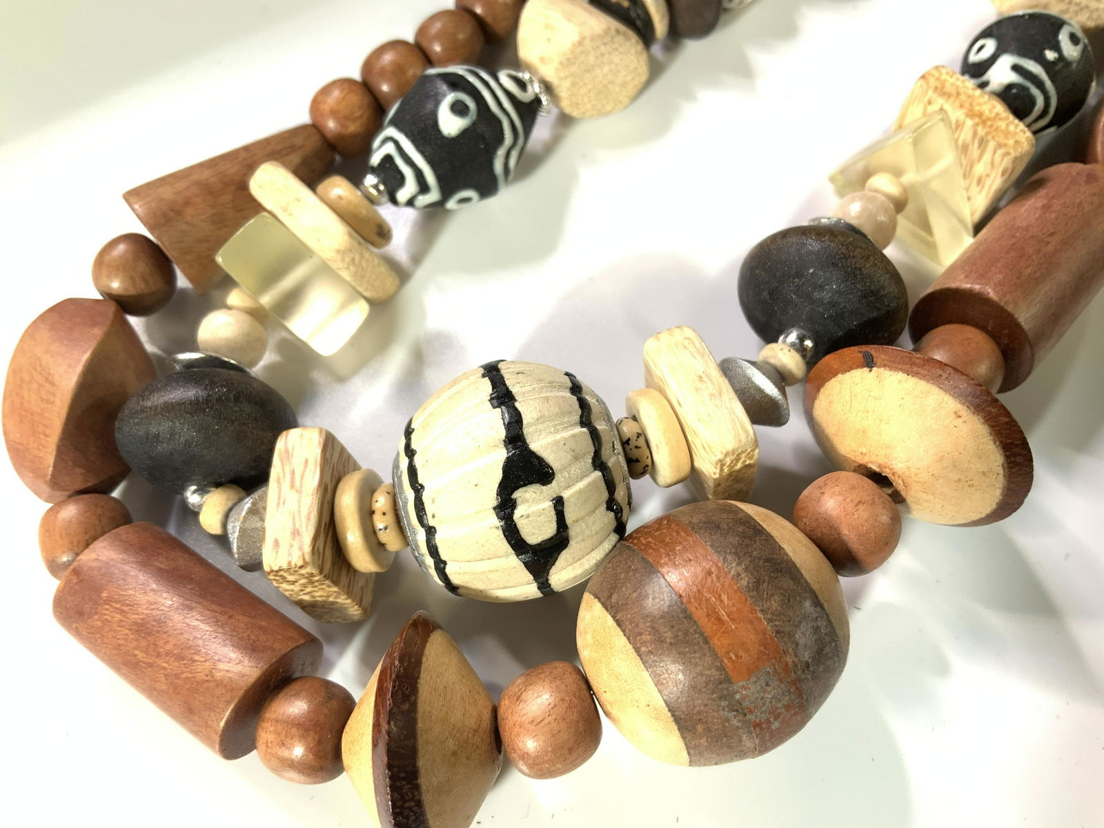 Grp 2 Handmade Long Wood Bead Necklaces (1 of 4)