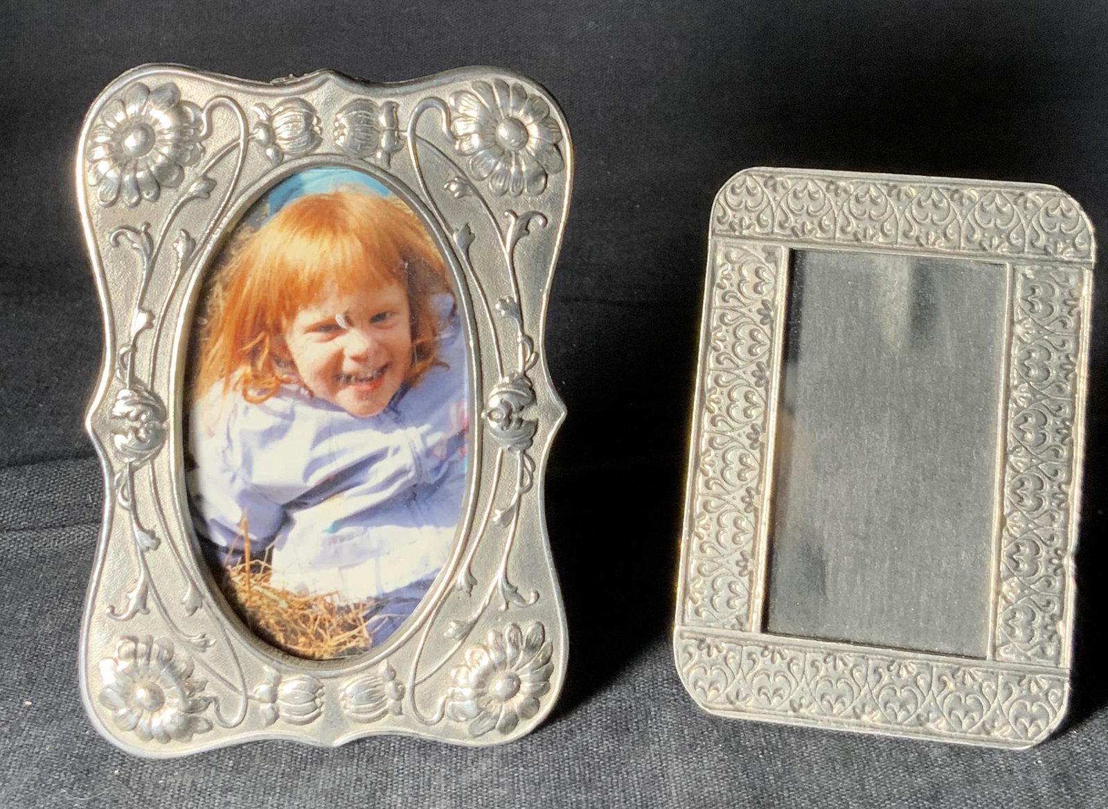 Pair Metal Miniature Picture Frames (1 of 4)