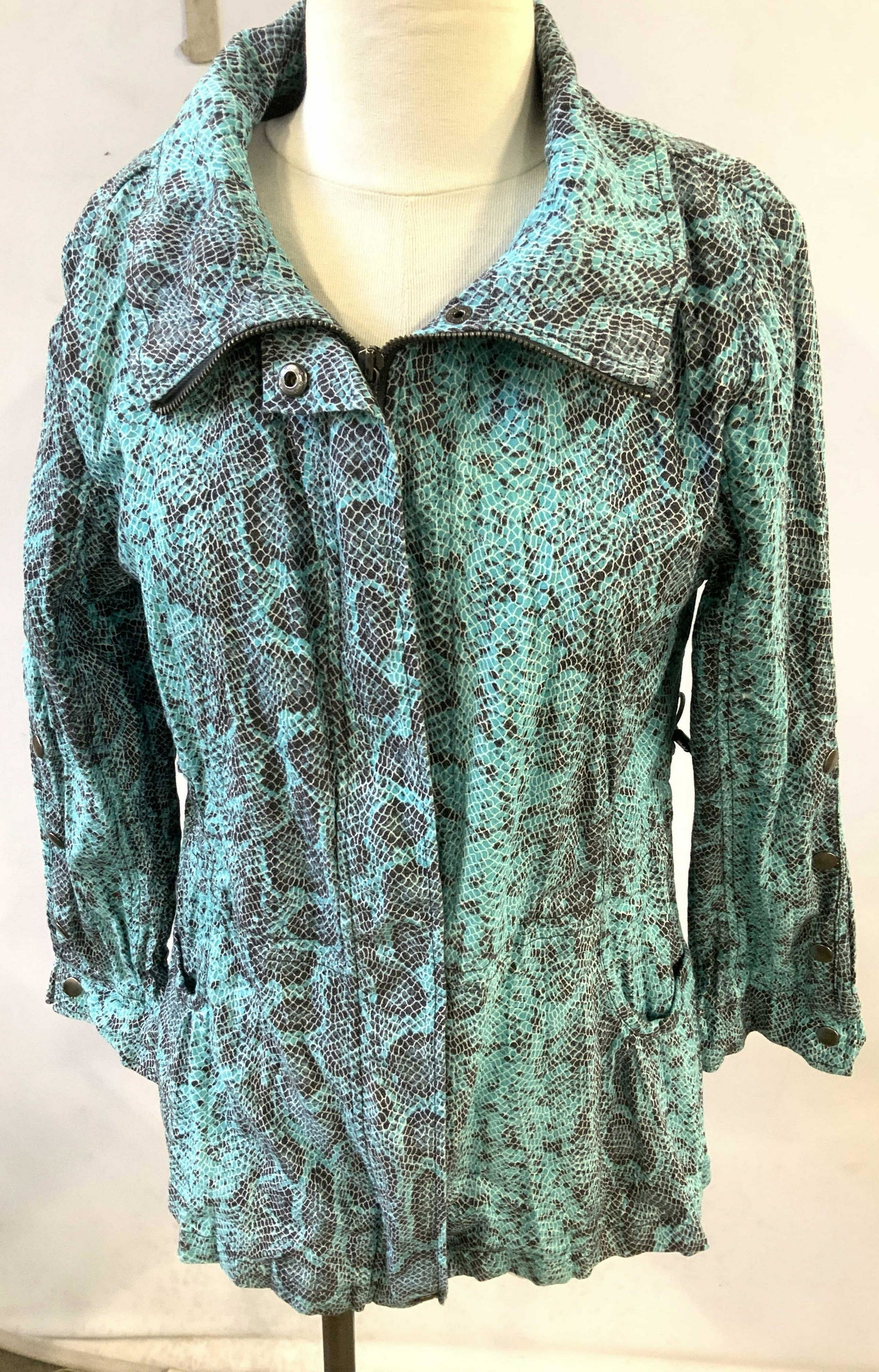 Turquoise & Black Snakeskin Cotton Jacket (1 of 6)